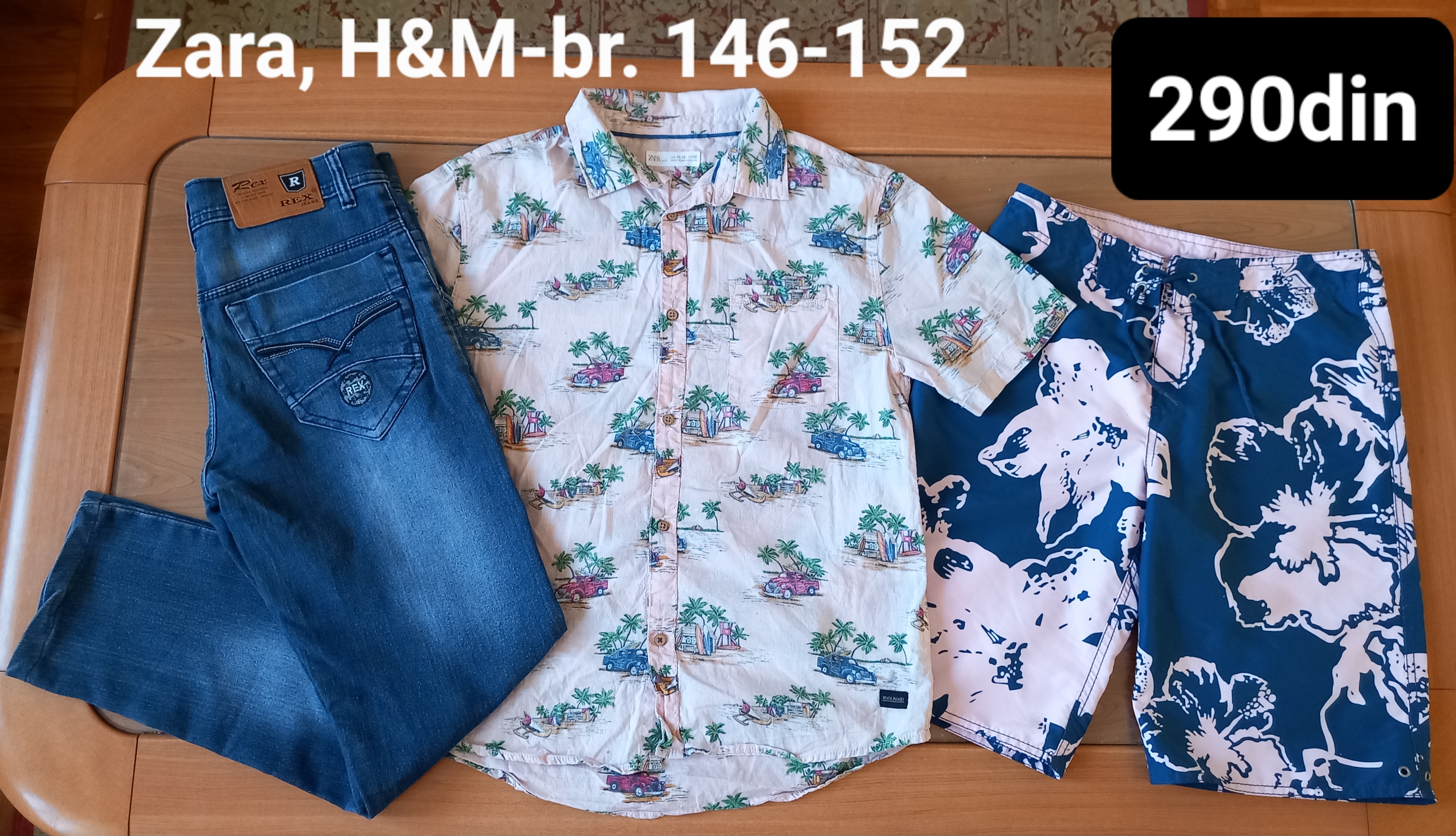 Zara H&M košulja šorts farmerke br. 146-152