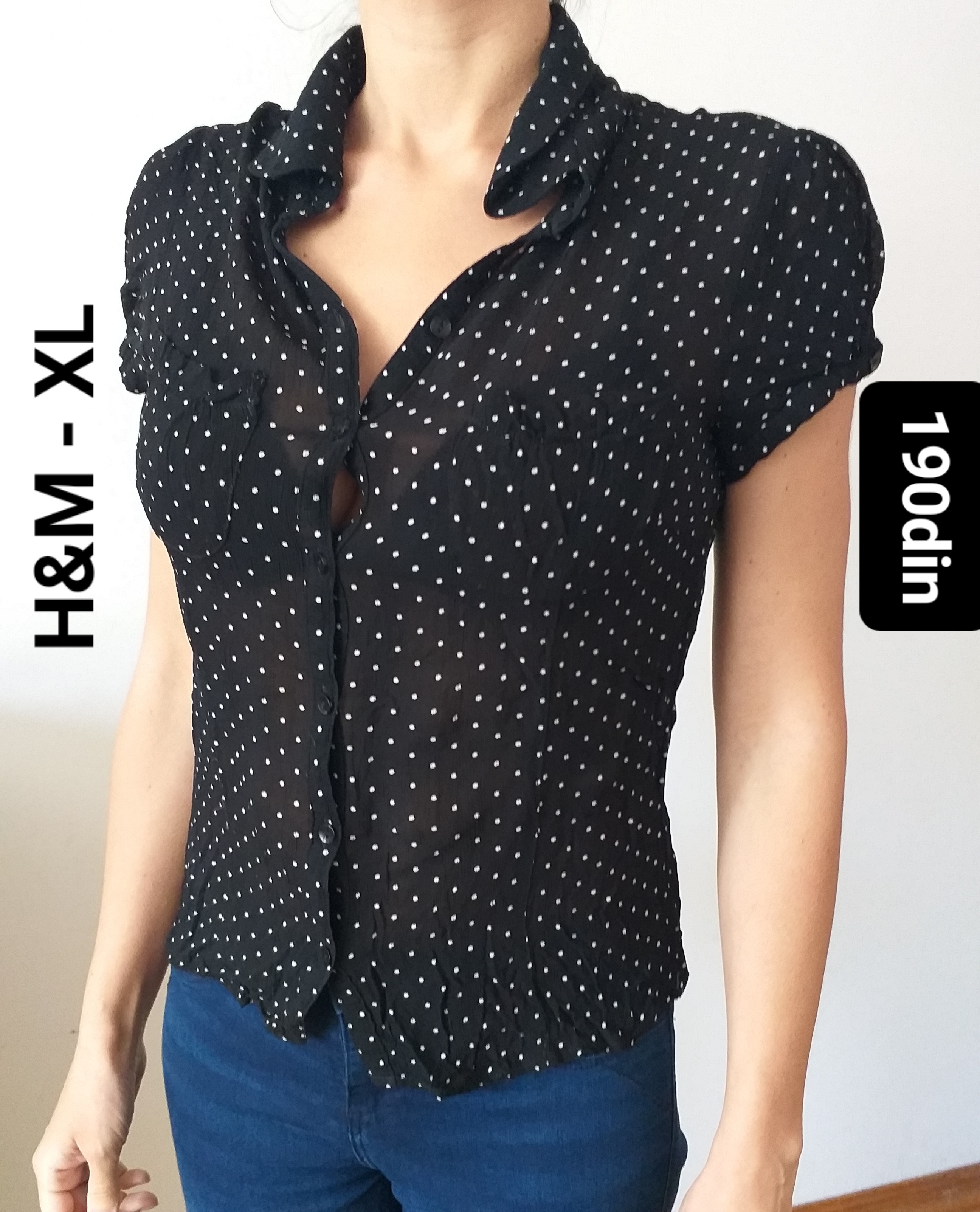 H&M ženska košulja na tufne crna XL/42