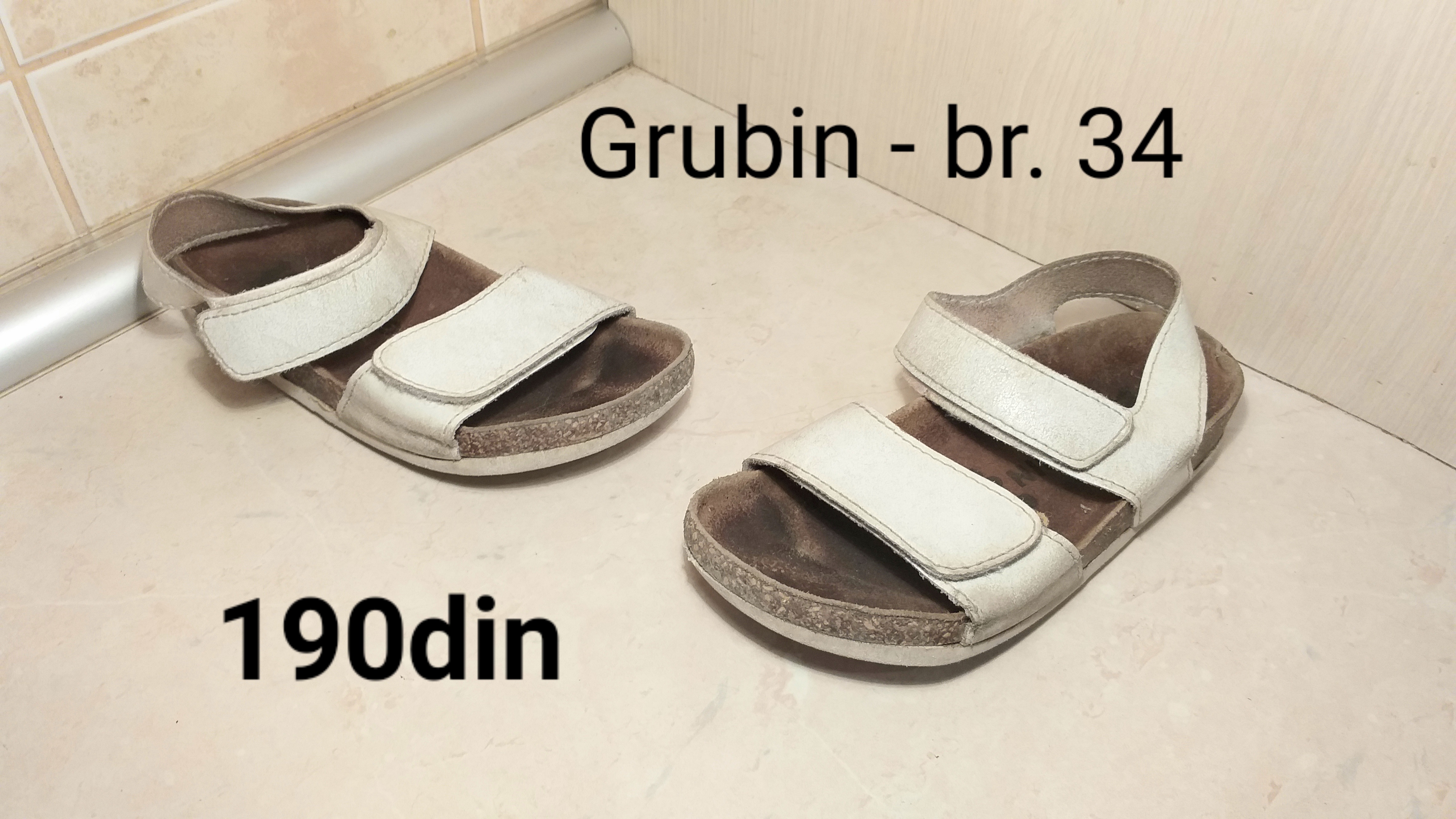 Grubin dečije kožne sandale bele br. 34