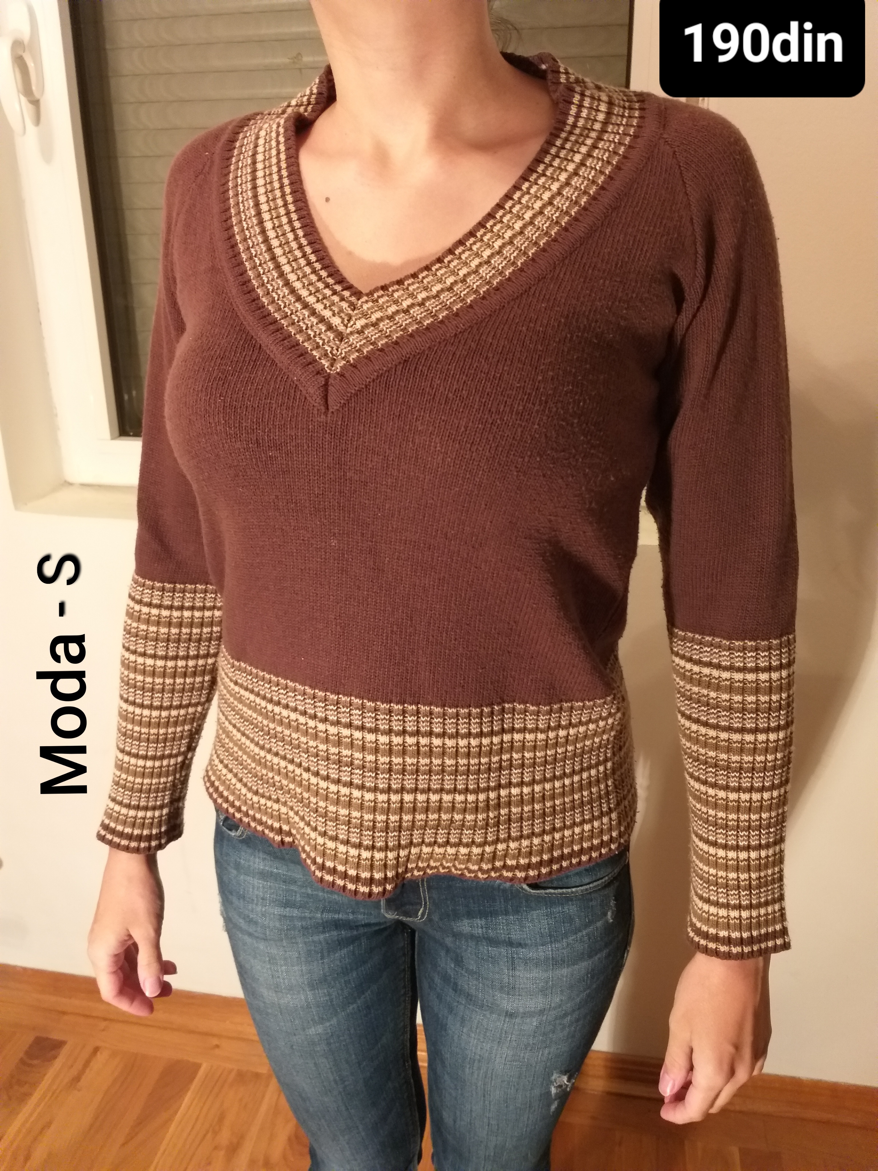 Moda ženski džemper braon S/36