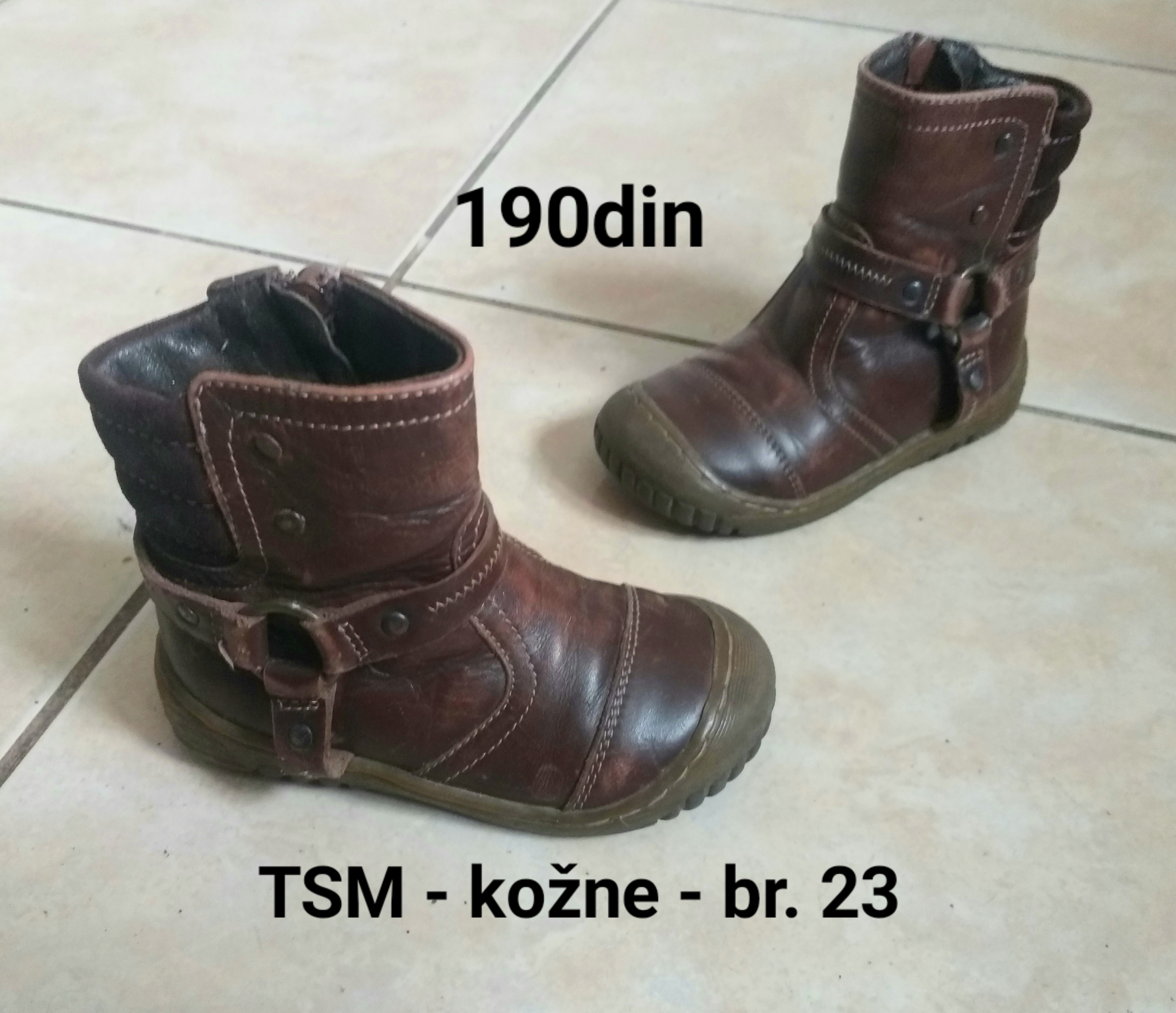 TSM kožne dečije braon čizmice br. 23