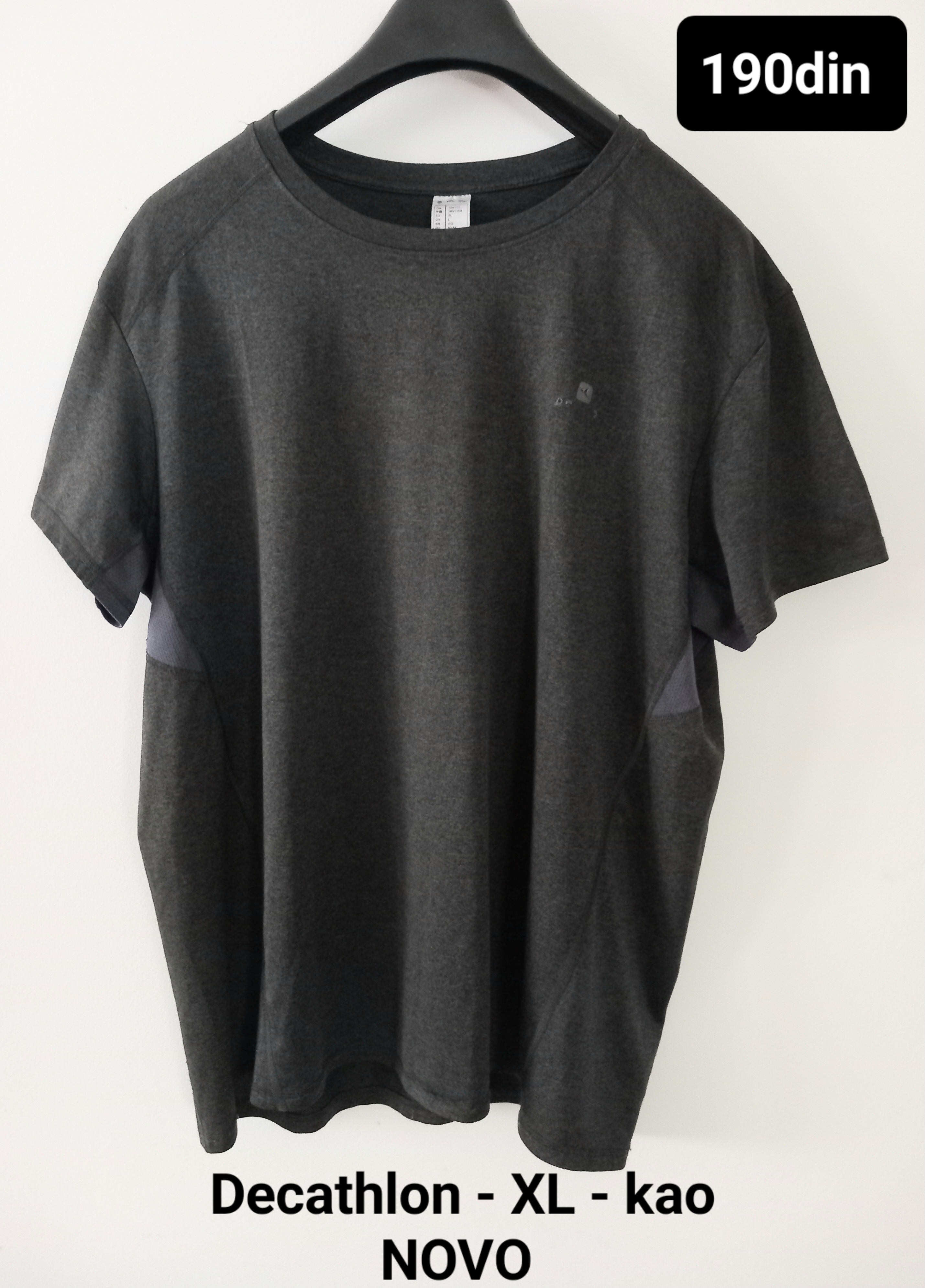 Decathlon muška majica siva XL - kao NOVO