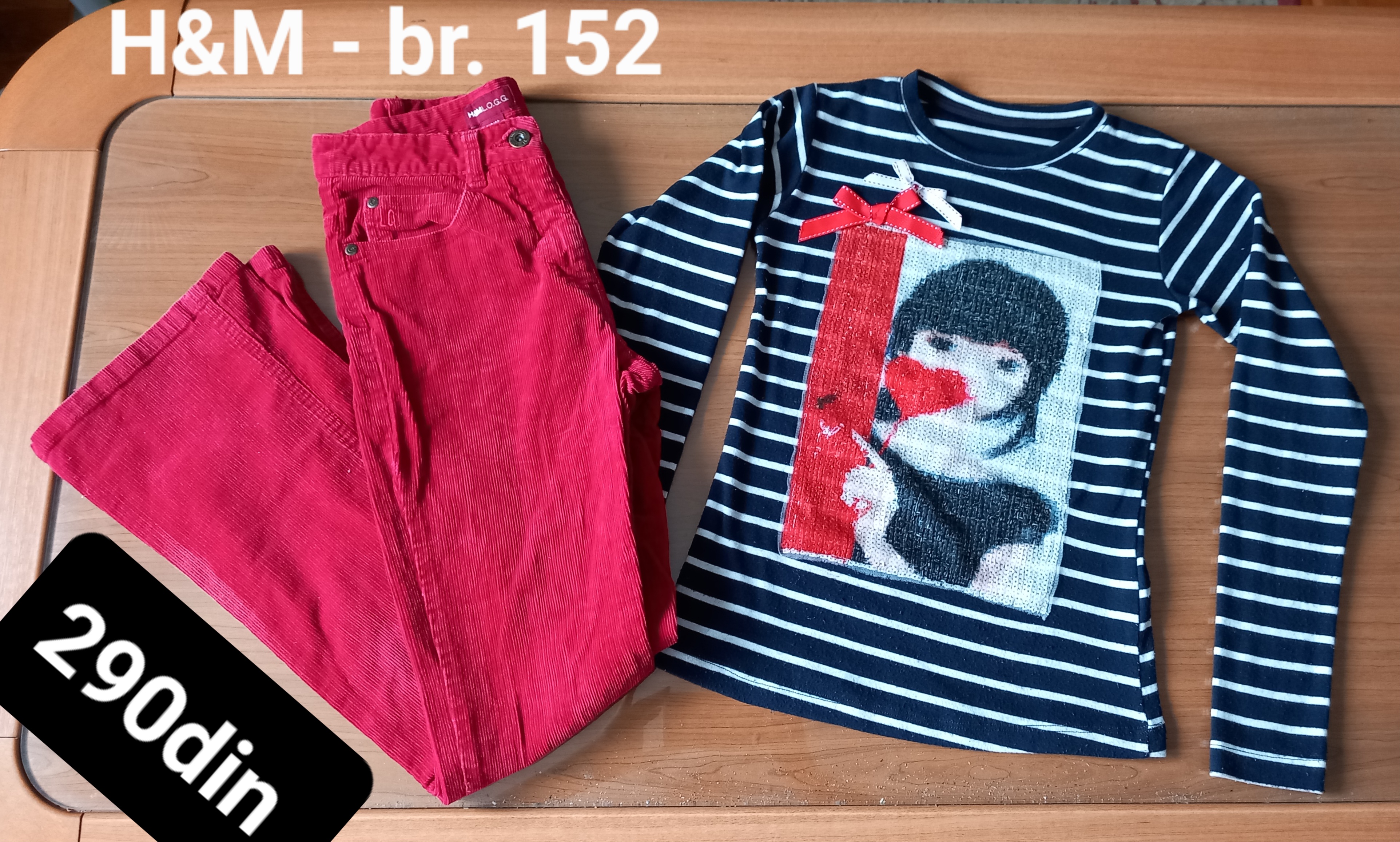 H&M pantalone majica za devojčice br. 152