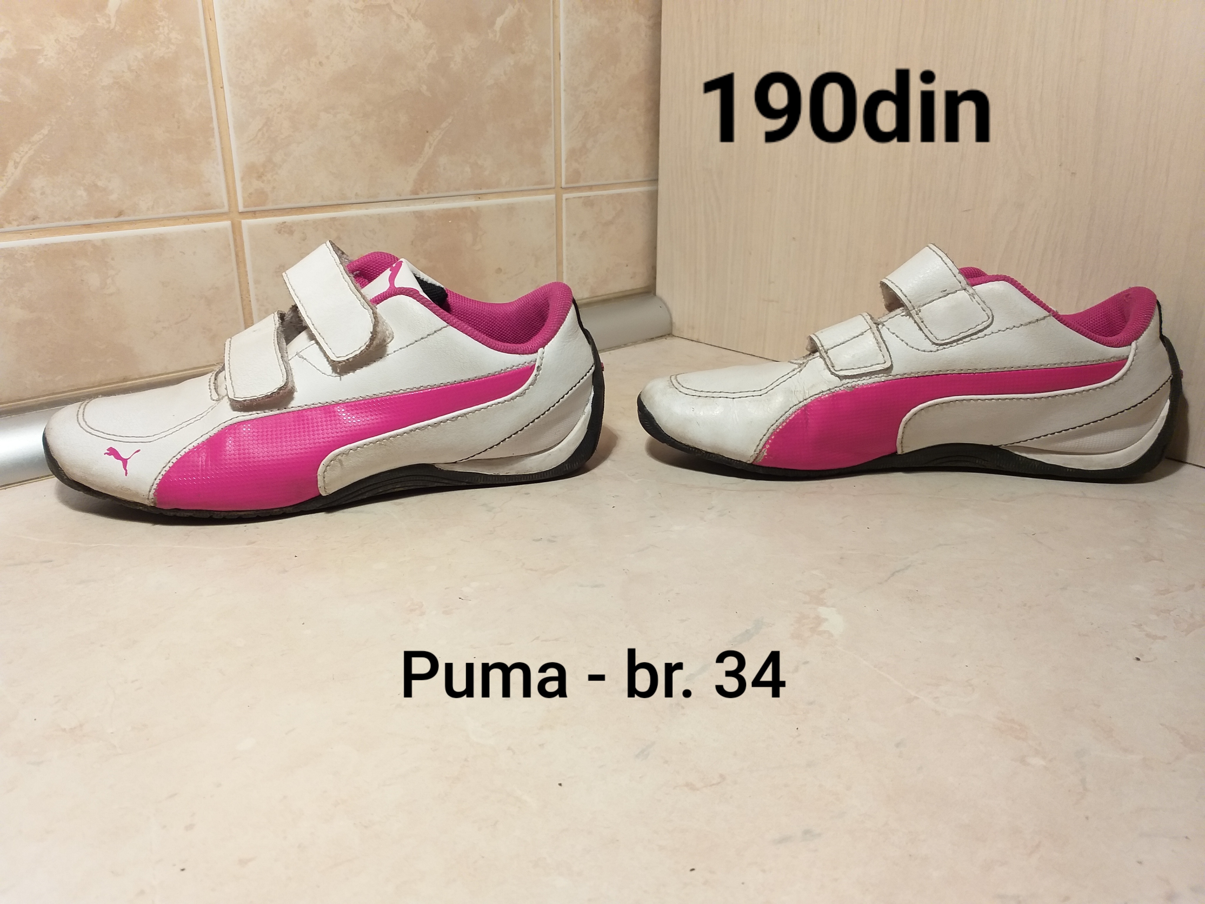 Puma dečije patike bele roze br. 34