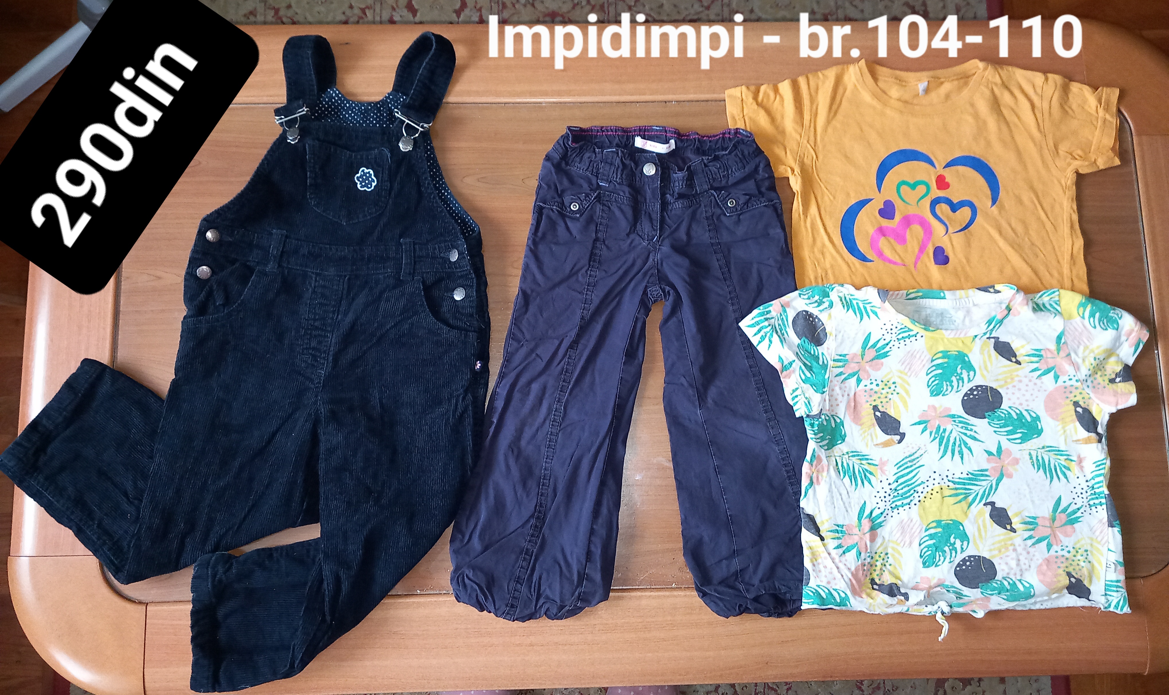 Impidimpi pantalone majice za devojčice br. 104-110