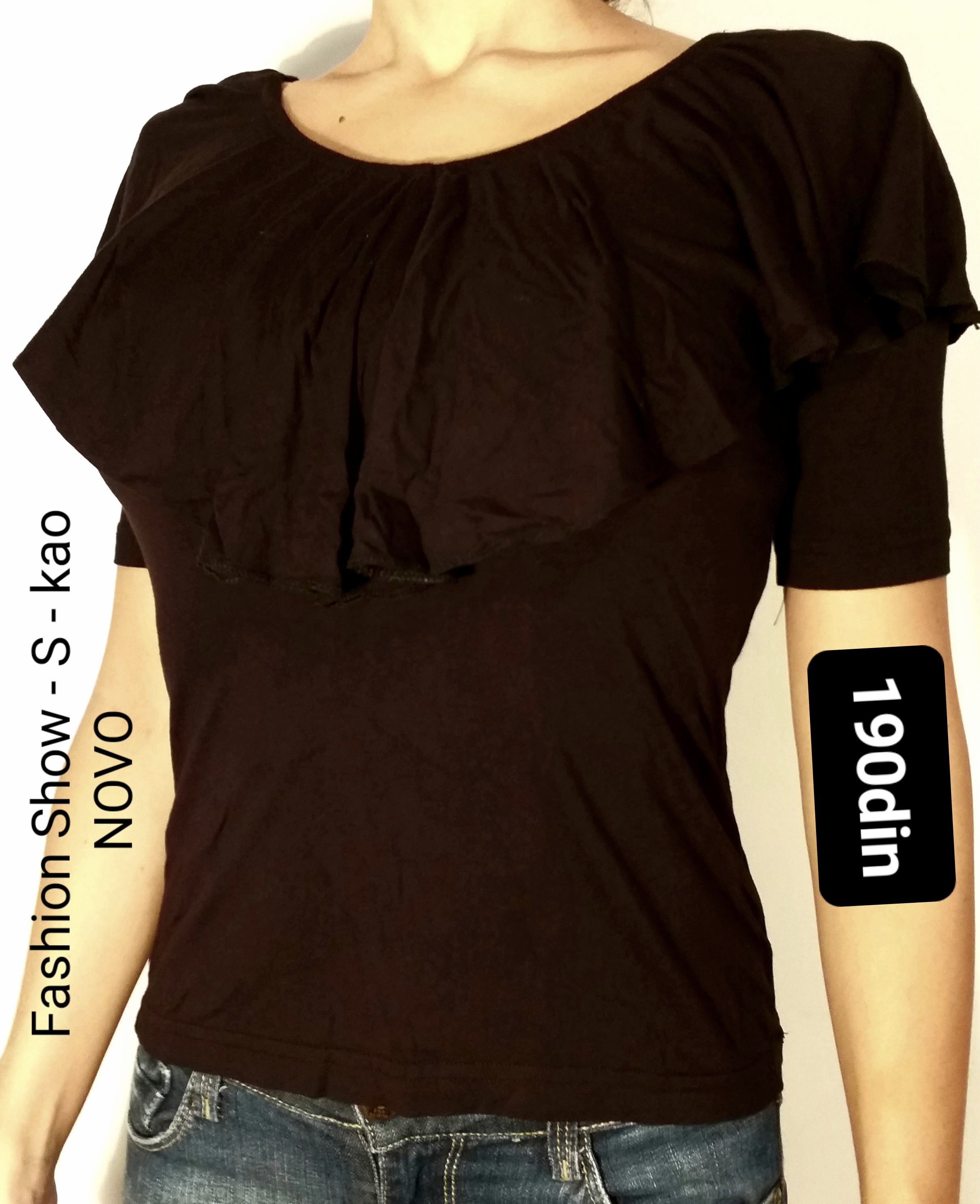 Fashion Show ženska majica bluza crna S/36 - kao NOVO