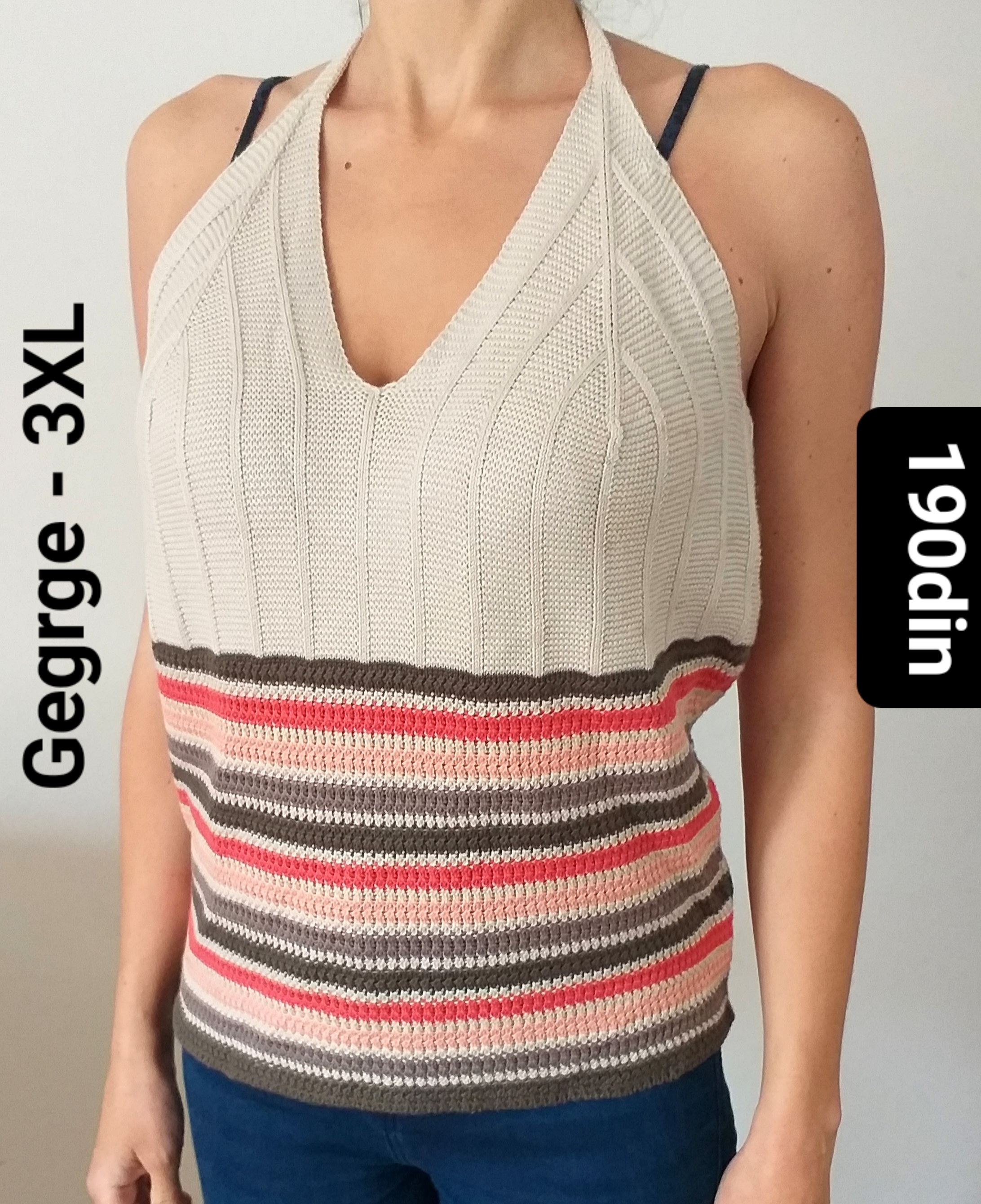 Gegrge ženska majica pletena krem 3XL/46
