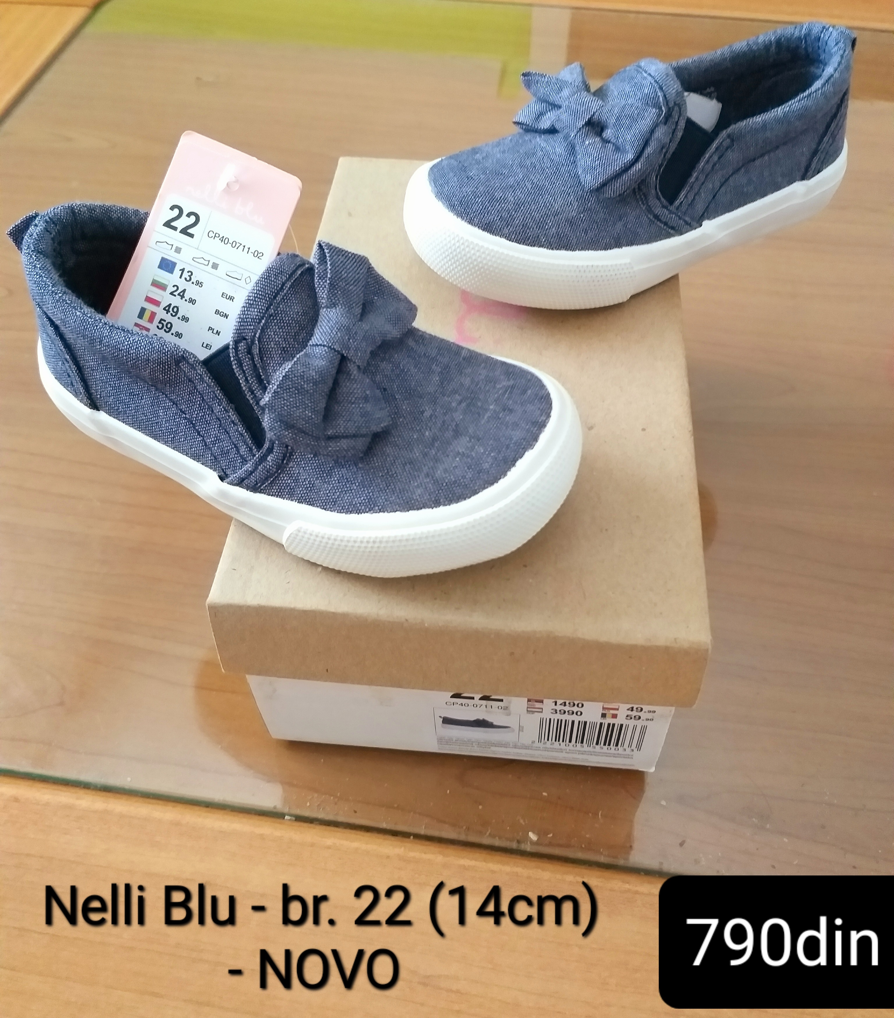 Nelli Blu dečije baletanke plave sa mašnom br. 22 -NOVO