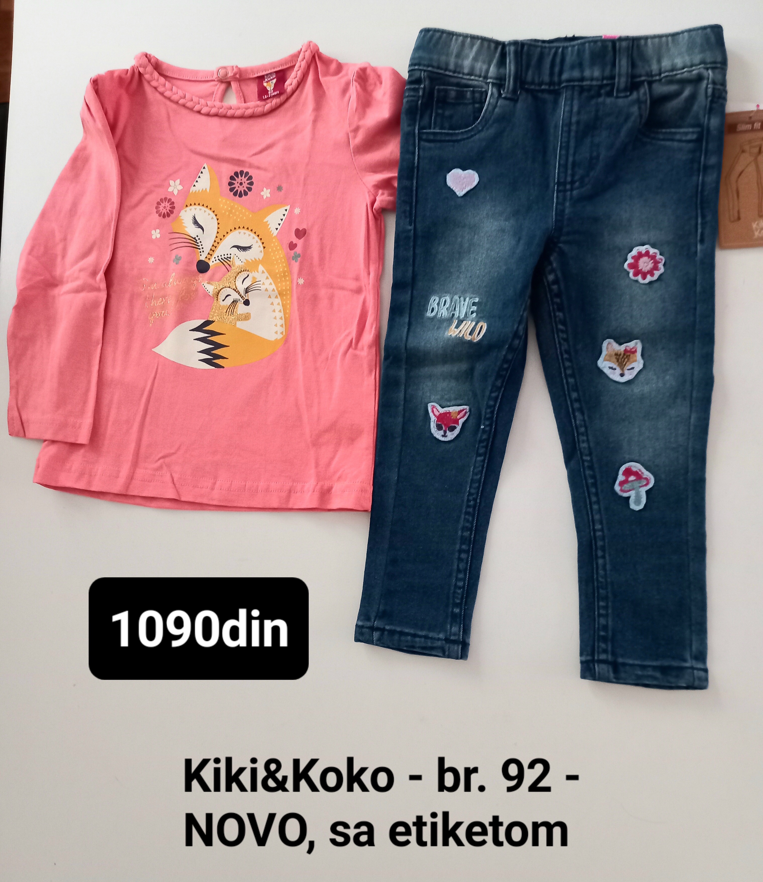 Kiki&Koko farmerke i majica za devojčice br. 92 - NOVO