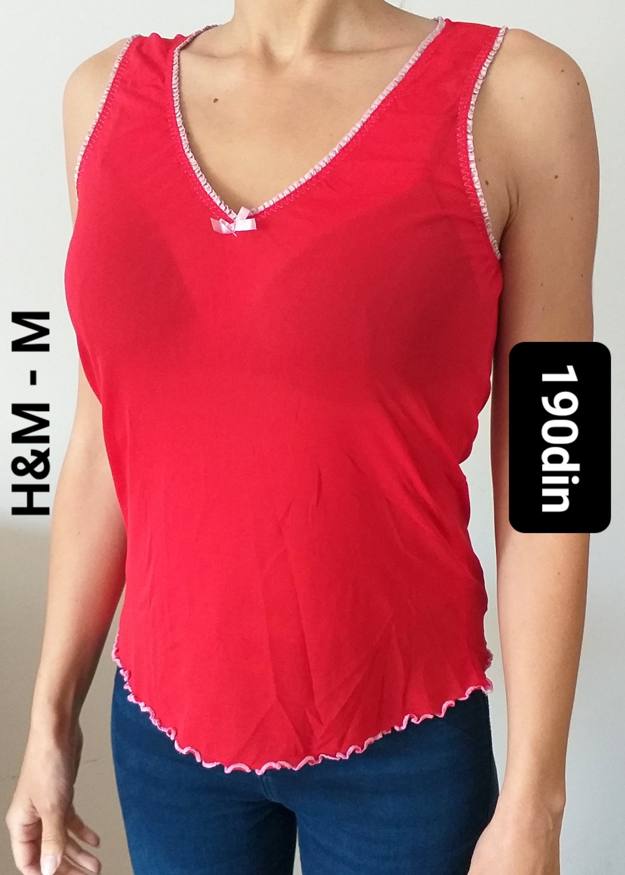 H&M ženska bluza majica crvena M/38