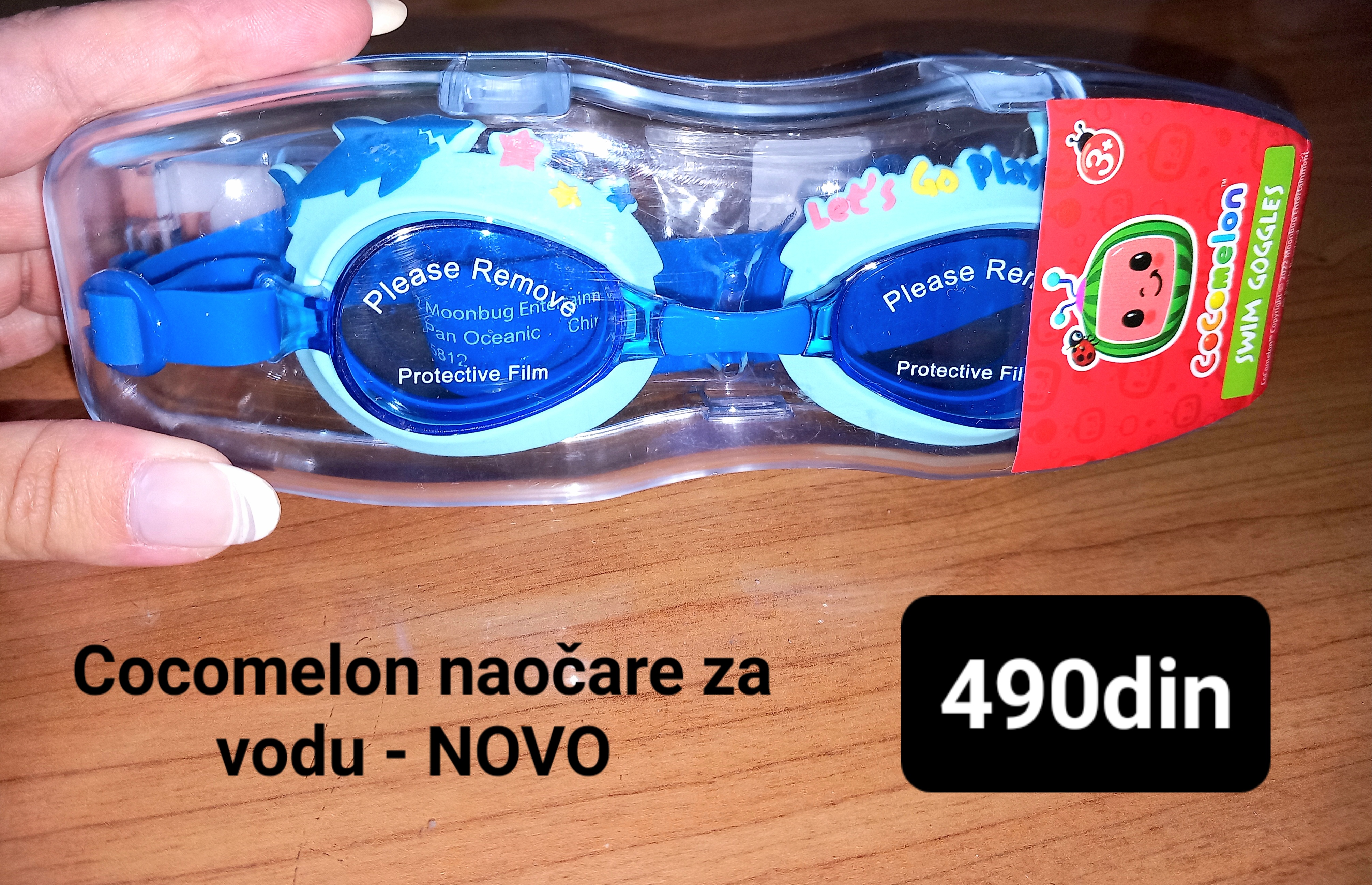 Cocomelon dečije naočare za vodu plave ajkula - NOVO