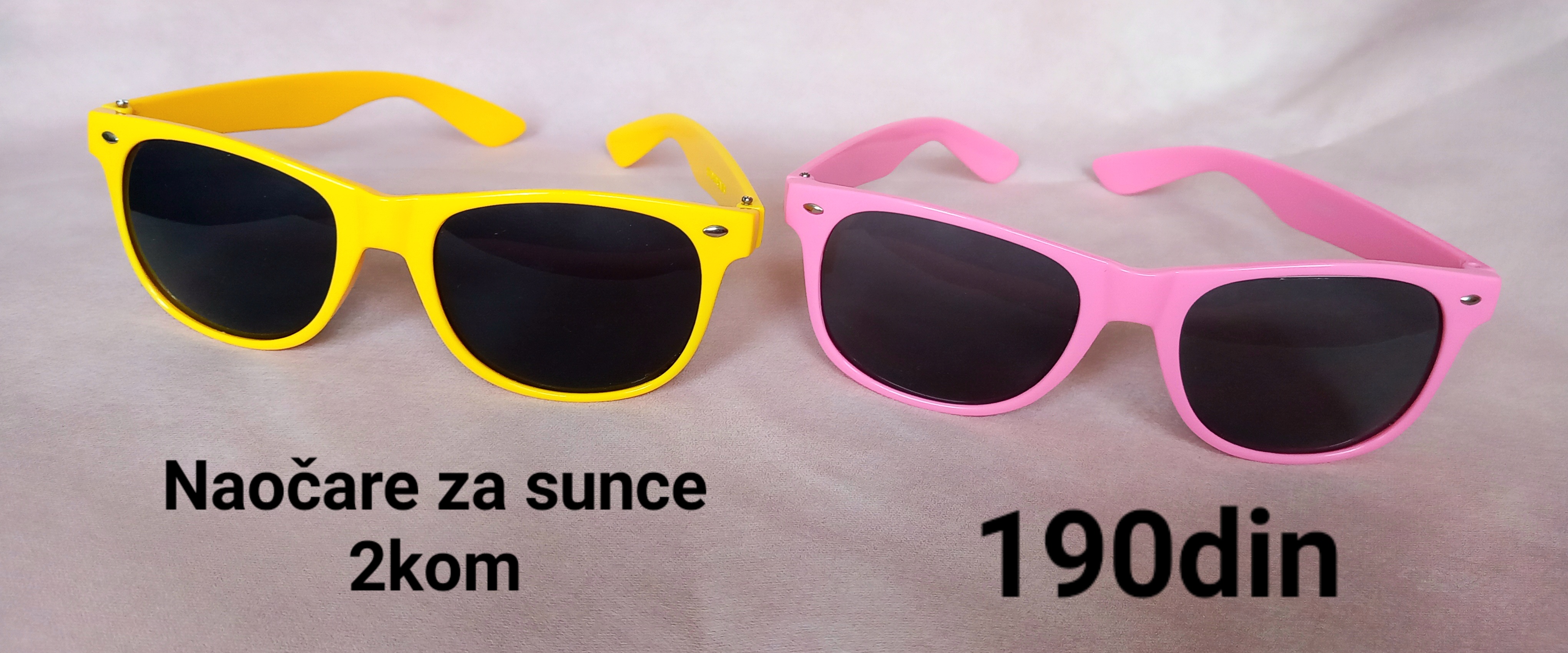 Naočare za sunce set 2kom žute i roze