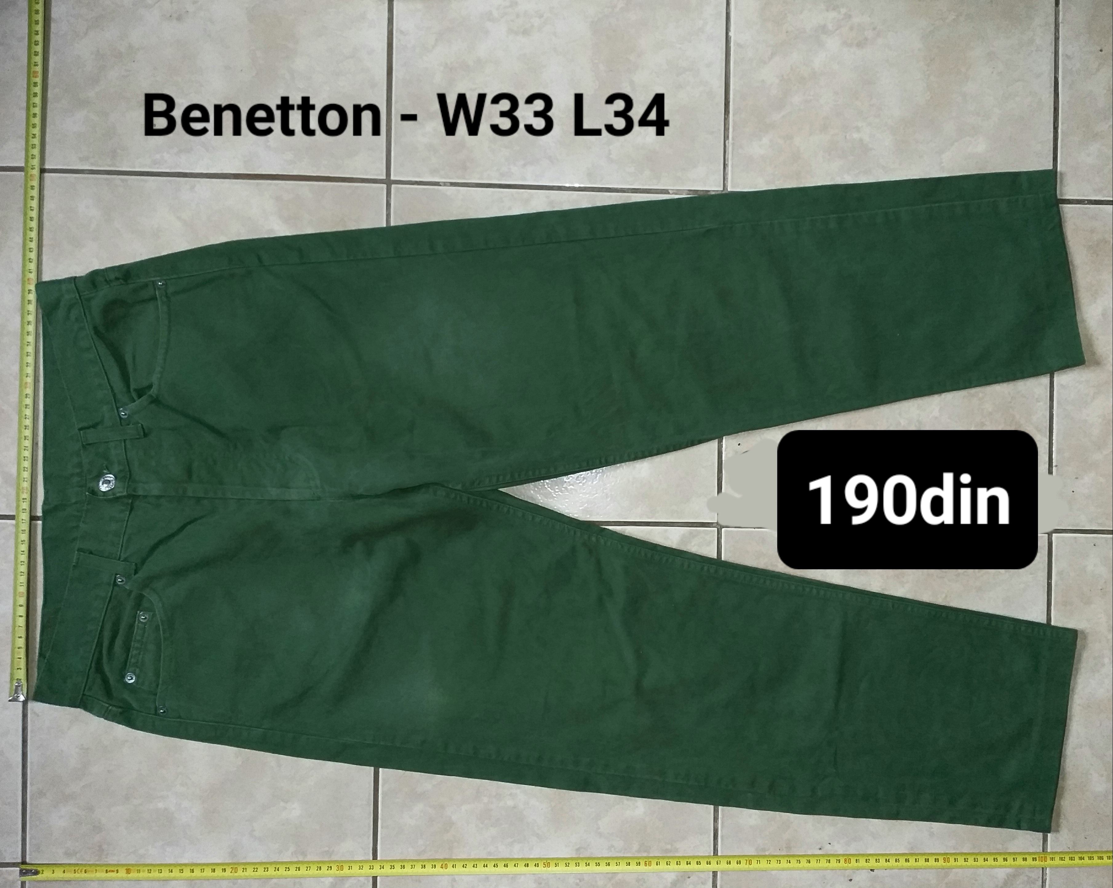 Benetton muške pantalone zelene boje M