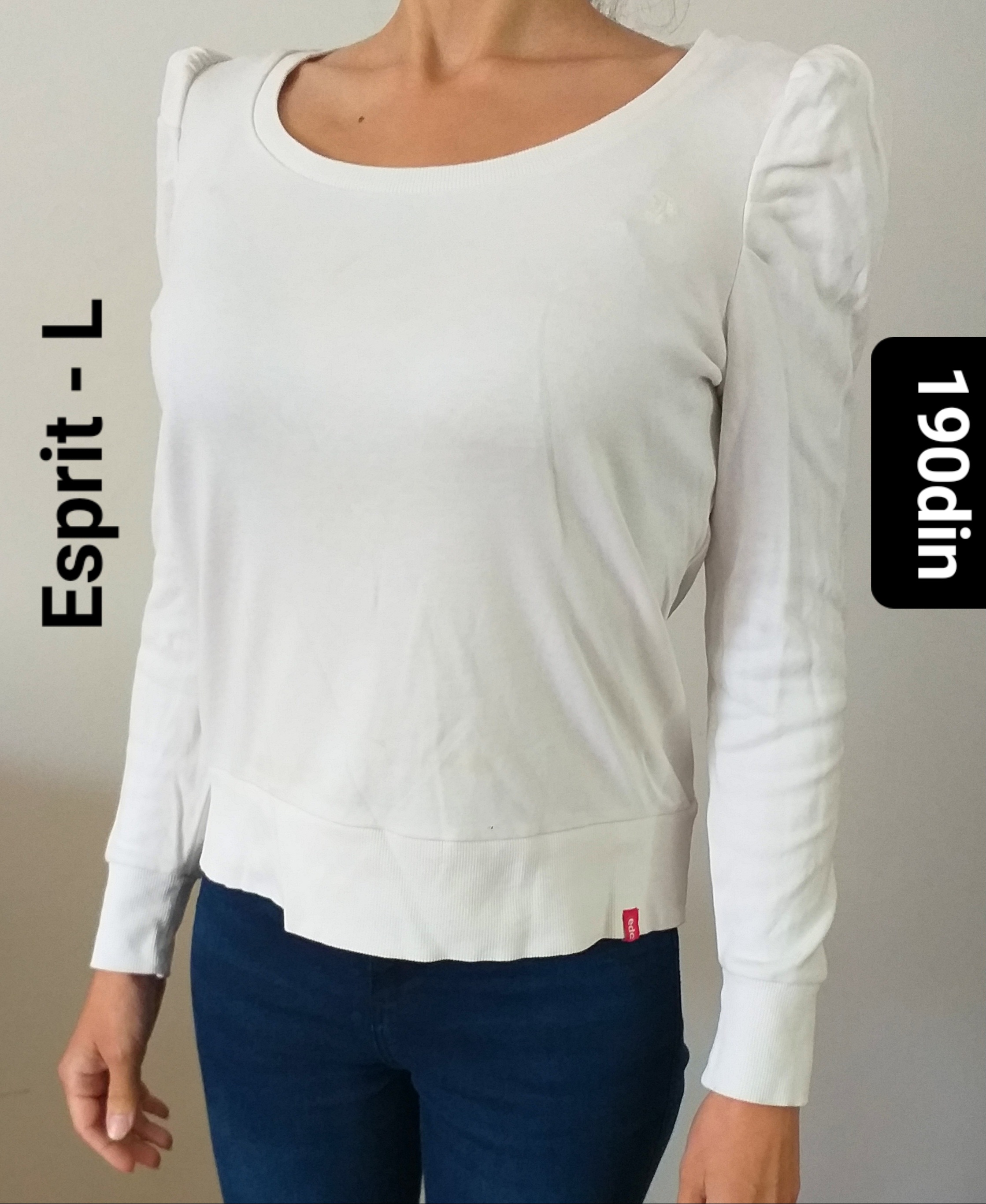 Esprit ženska majica bela dug rukav L/40