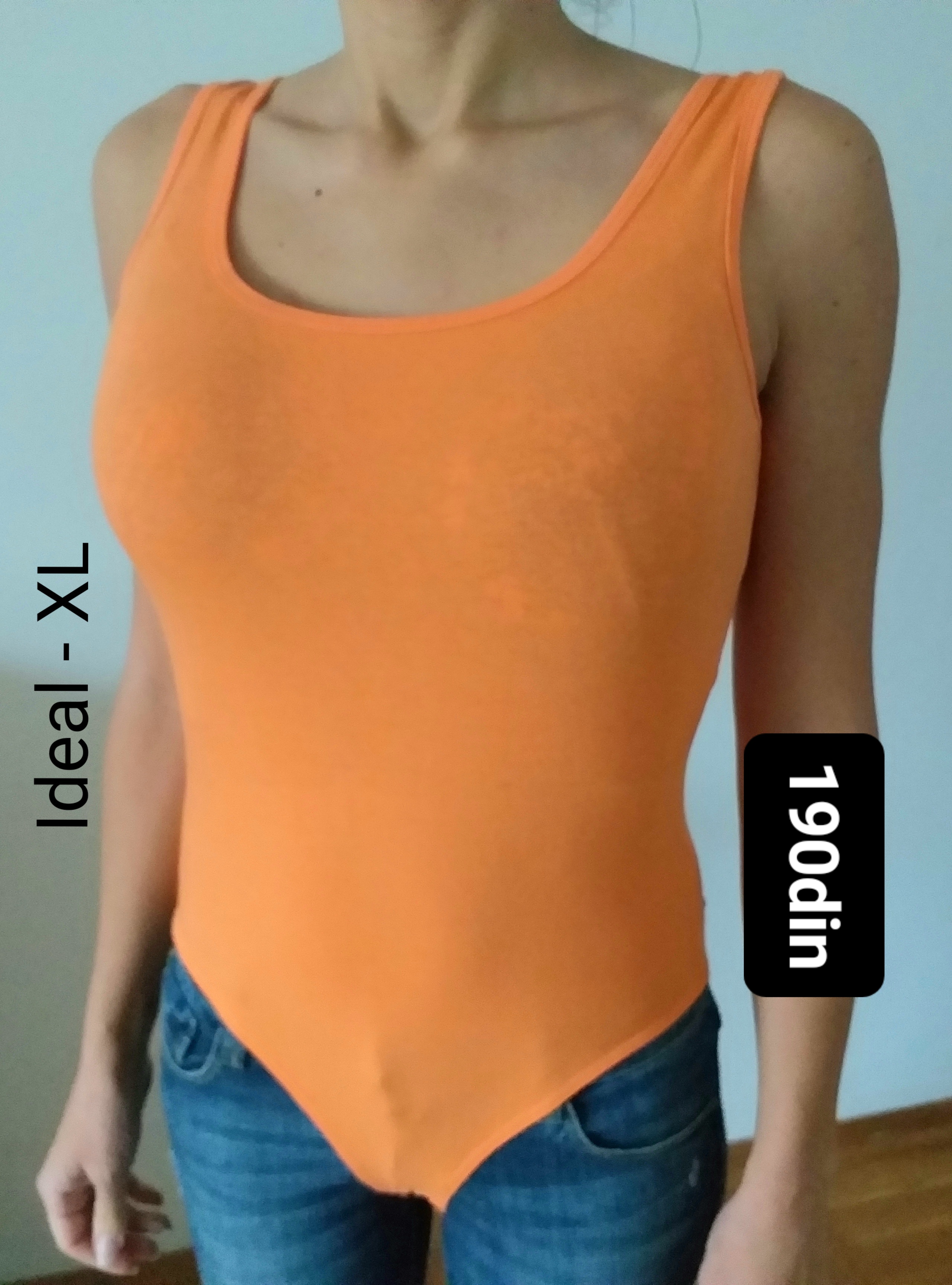 Ideal ženski bodi na bretele narandžasti XL/42