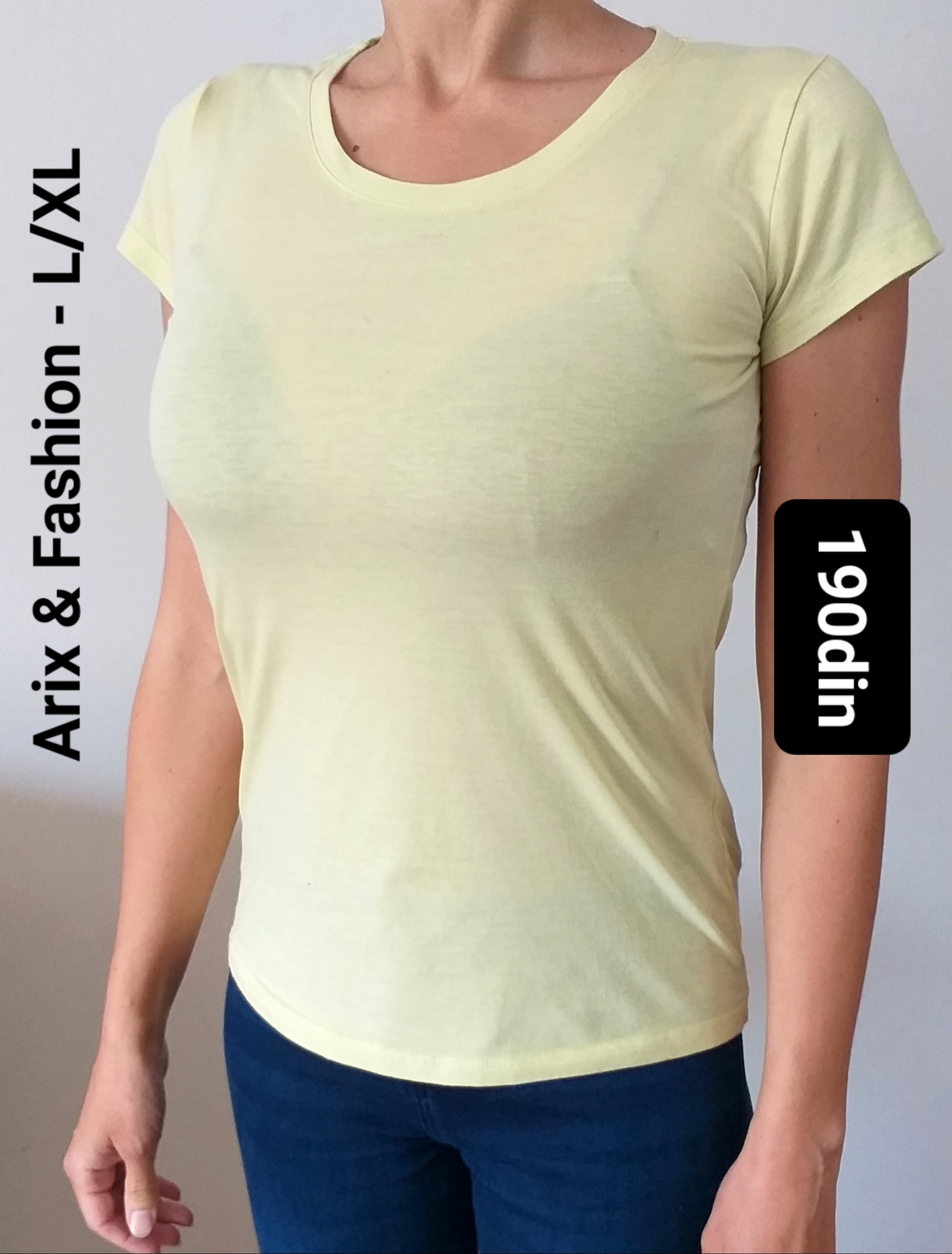 Arix&Fashion ženska majica žuta kratak rukav L/40