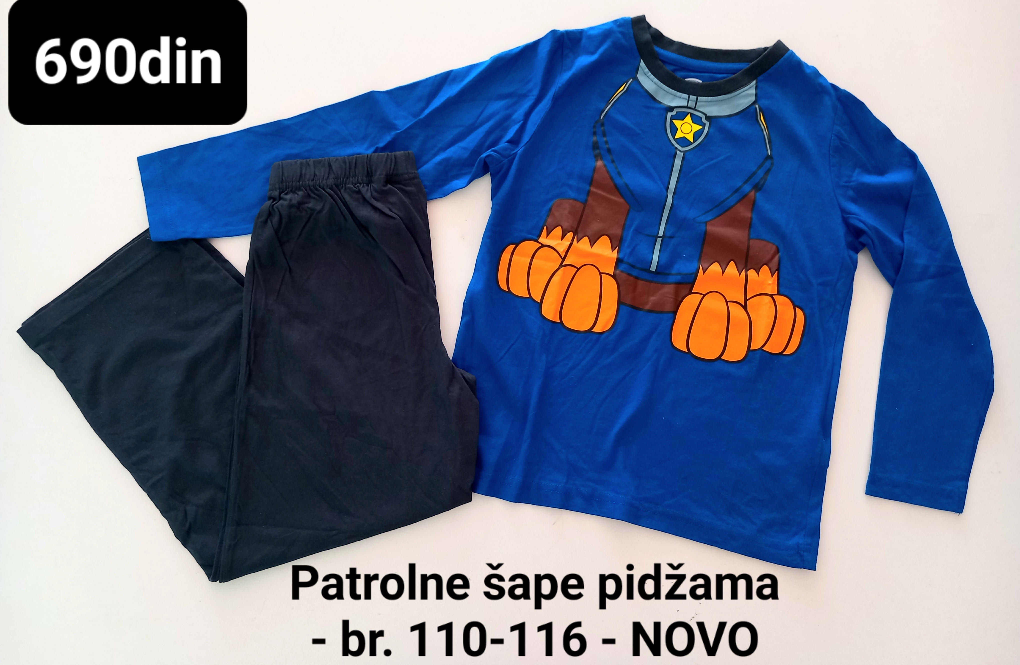 Patrolne šape pidžama za dečake plava br. 110-116 -NOVO