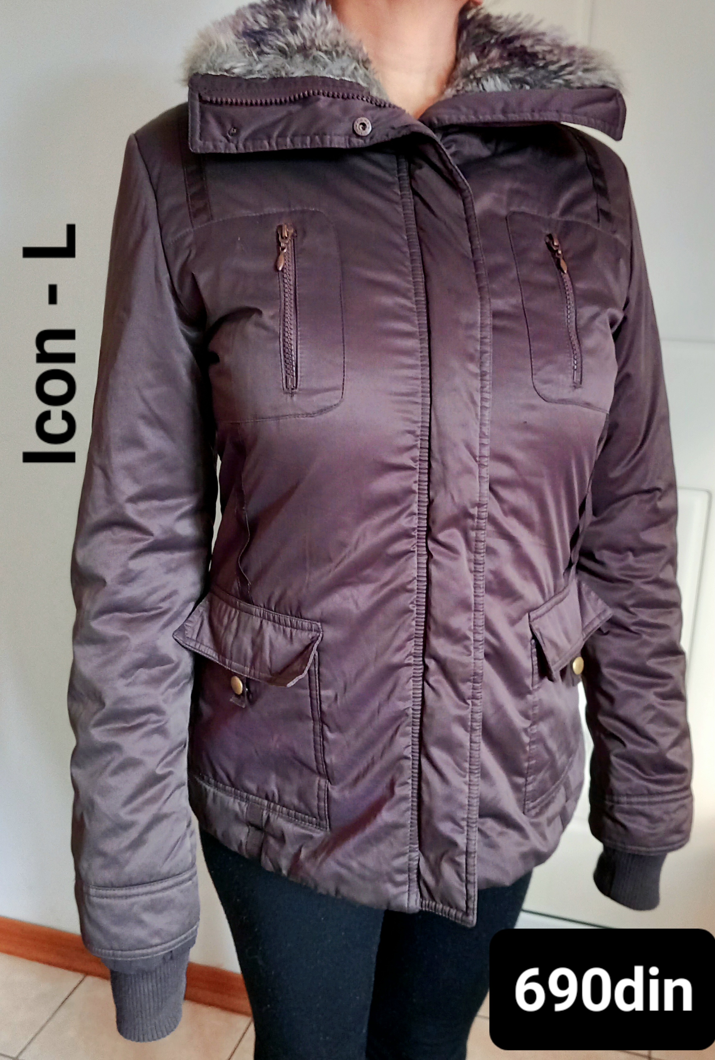 Icon ženska zimska jakna braon L/40
