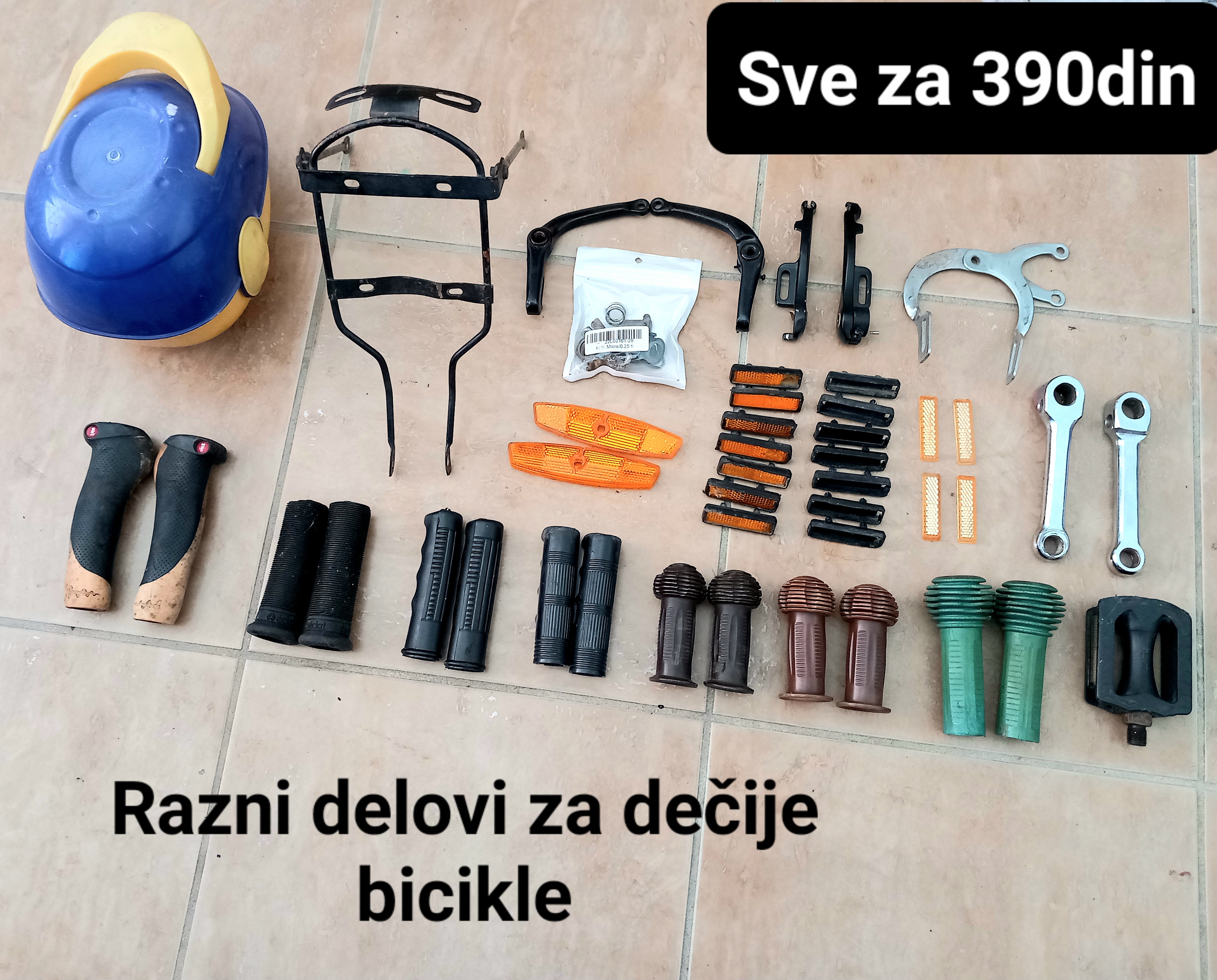 Delovi za dečiji bicikl korpa ručice kočnica mačje oko