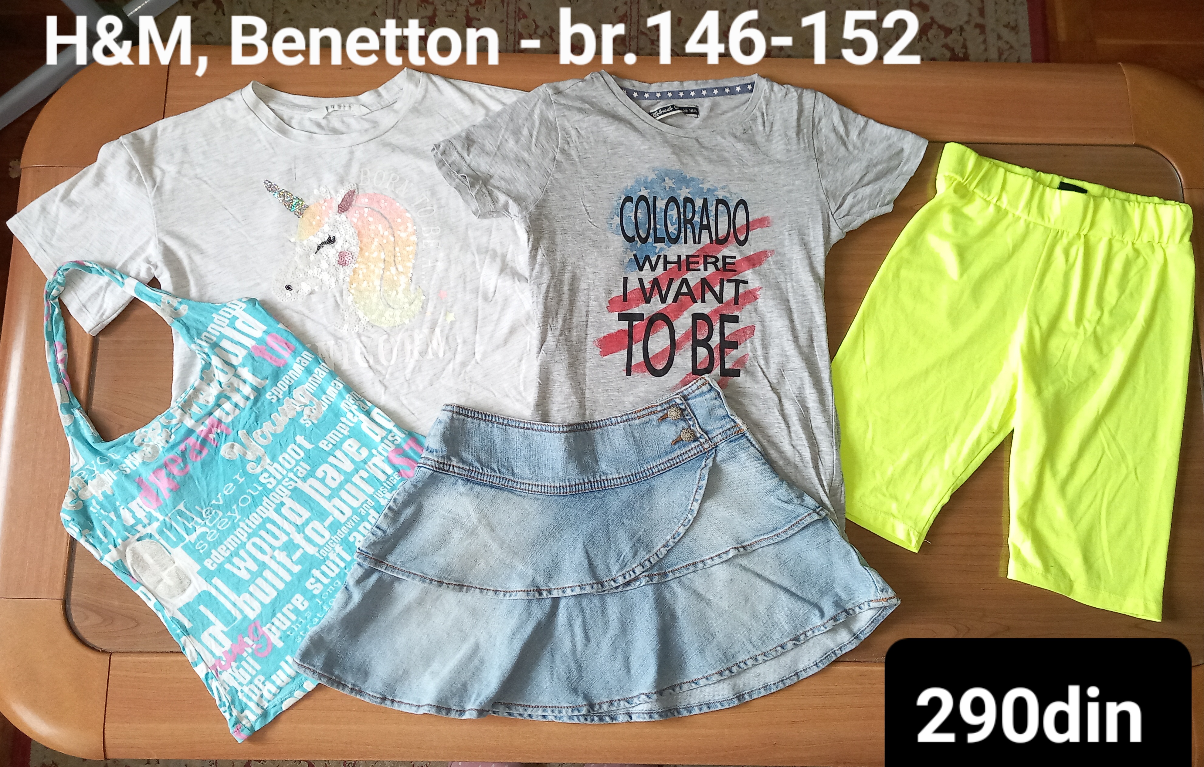 H&M Benetton majice suknja za devojčice br. 146-152
