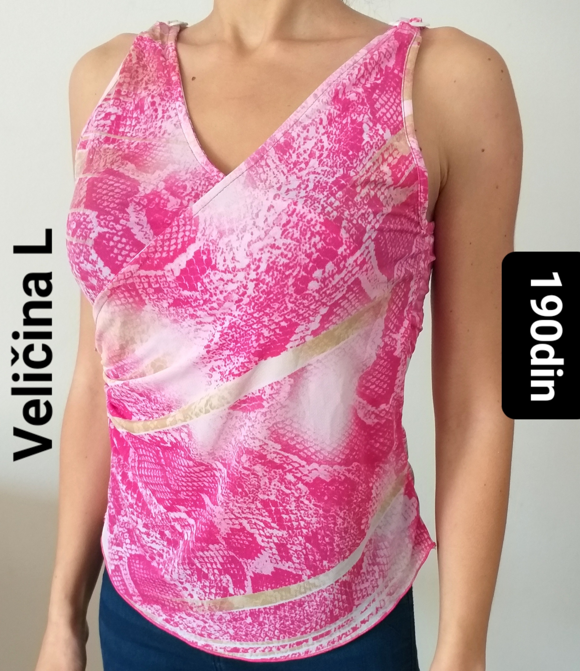 Ženska majica animal print roze L/40
