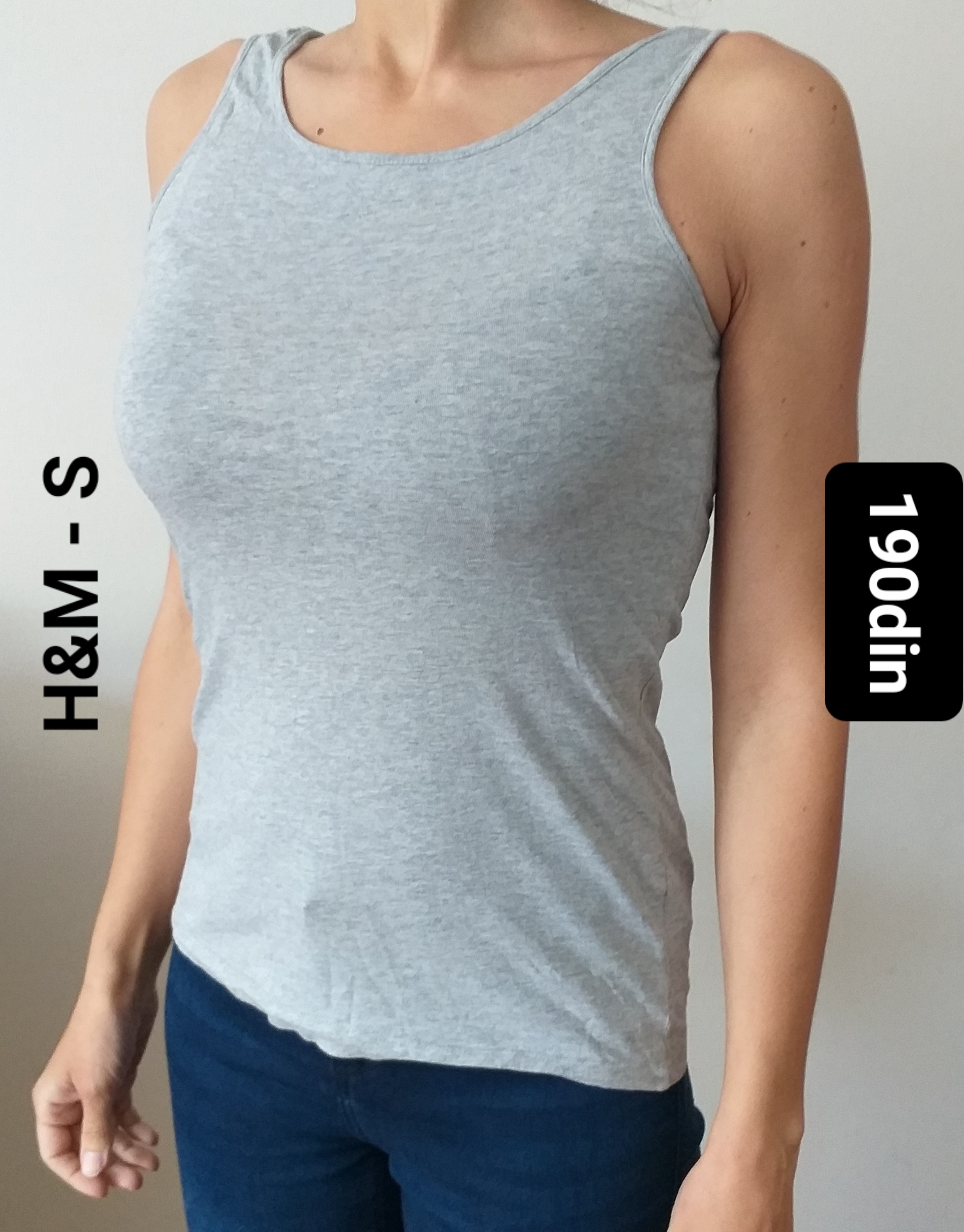 H&M ženska majica na bretele siva S/36