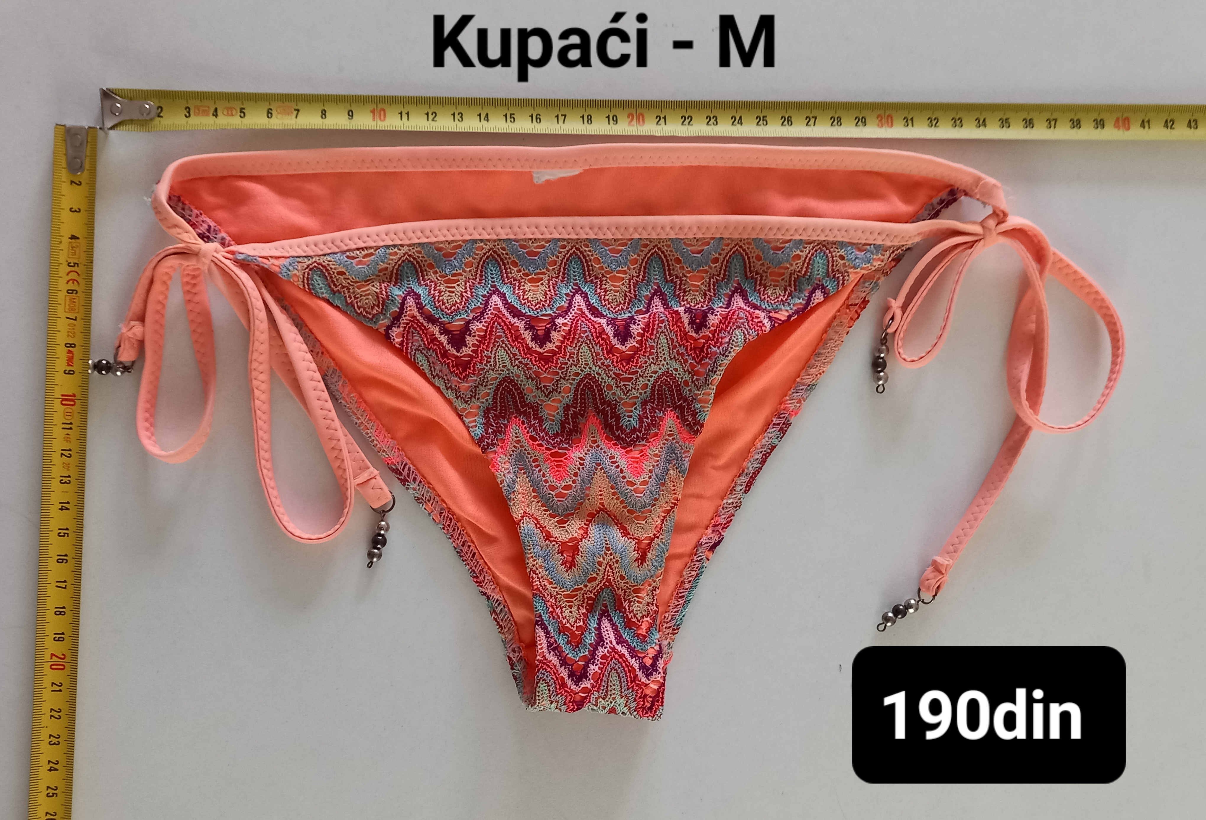 Ženski kupaći donji deo pleteni narandžasti M/38