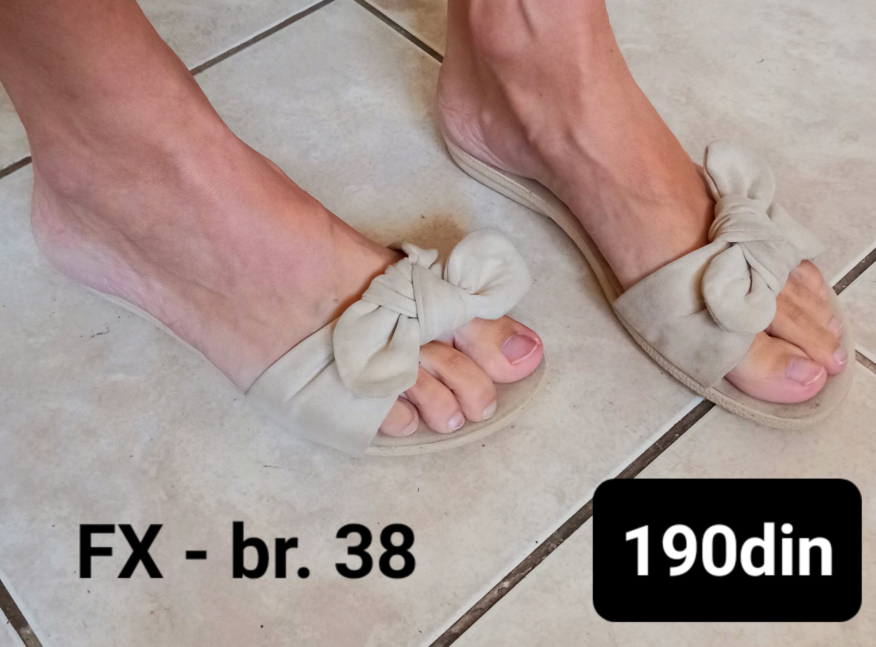 FX ženske papuče sa mašnom krem br. 38
