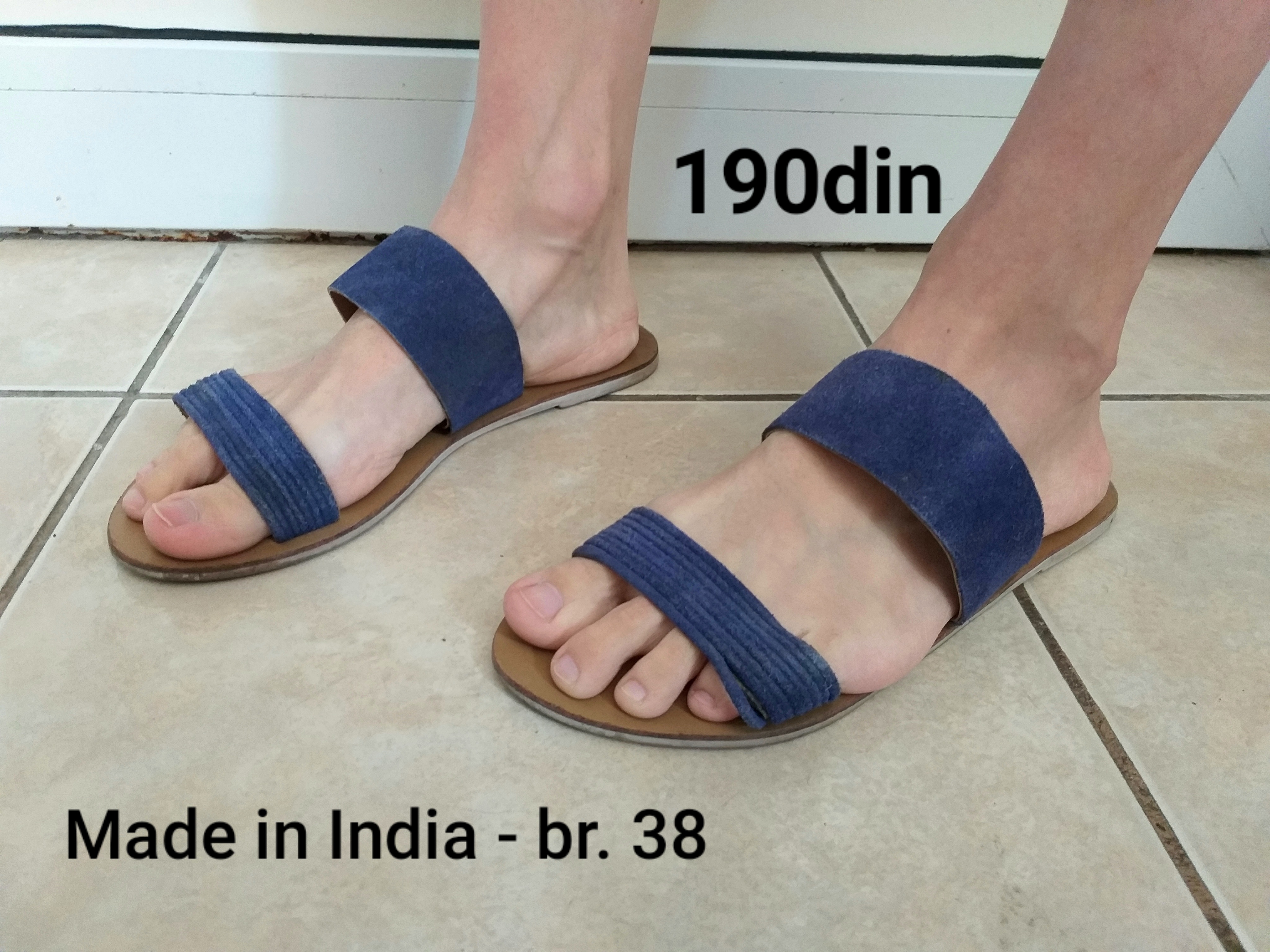 Ženske plave papuče Made in India br. 38