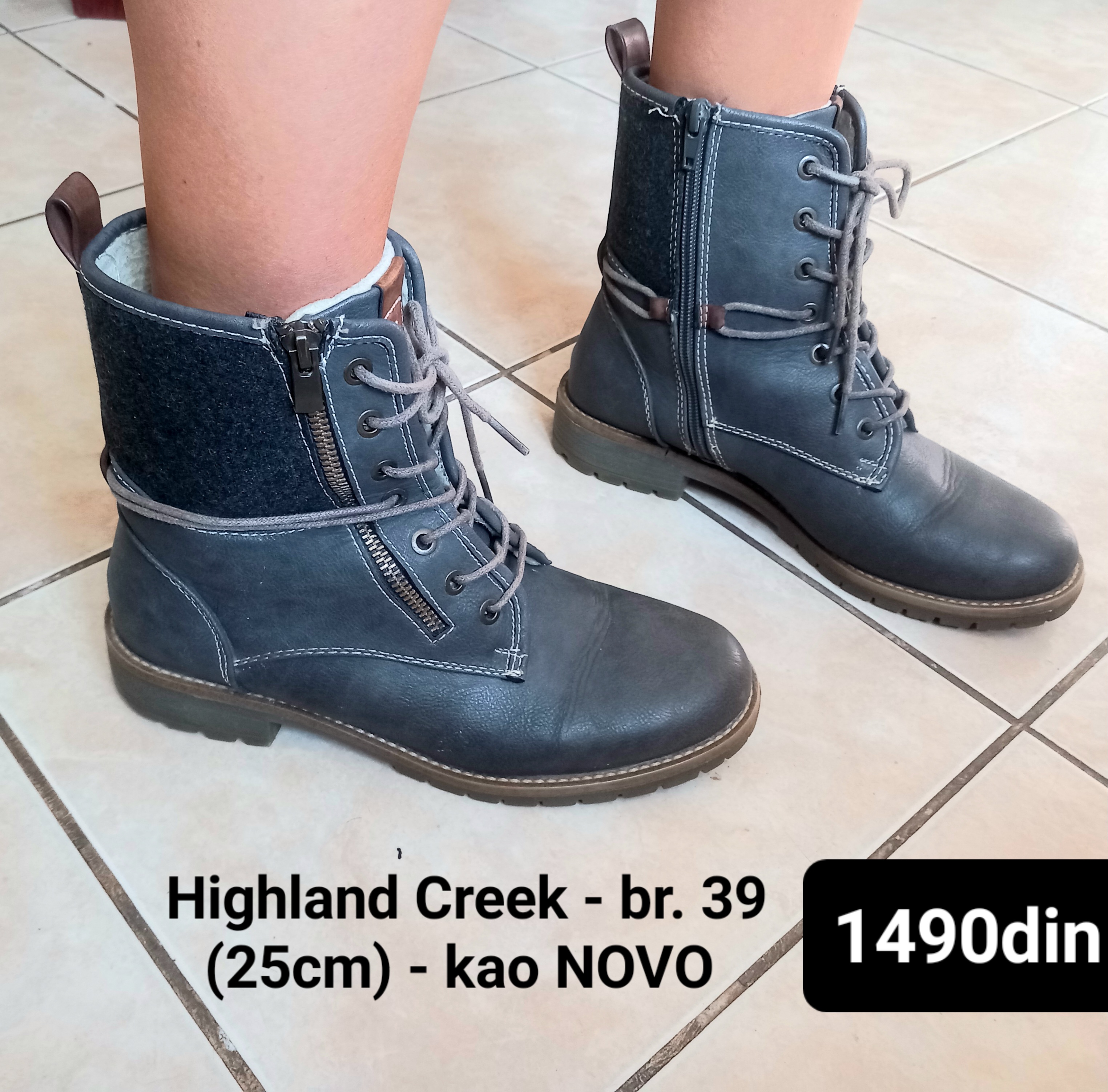 Highland Creek ženske cipele sive zimske br 39 kao NOVO