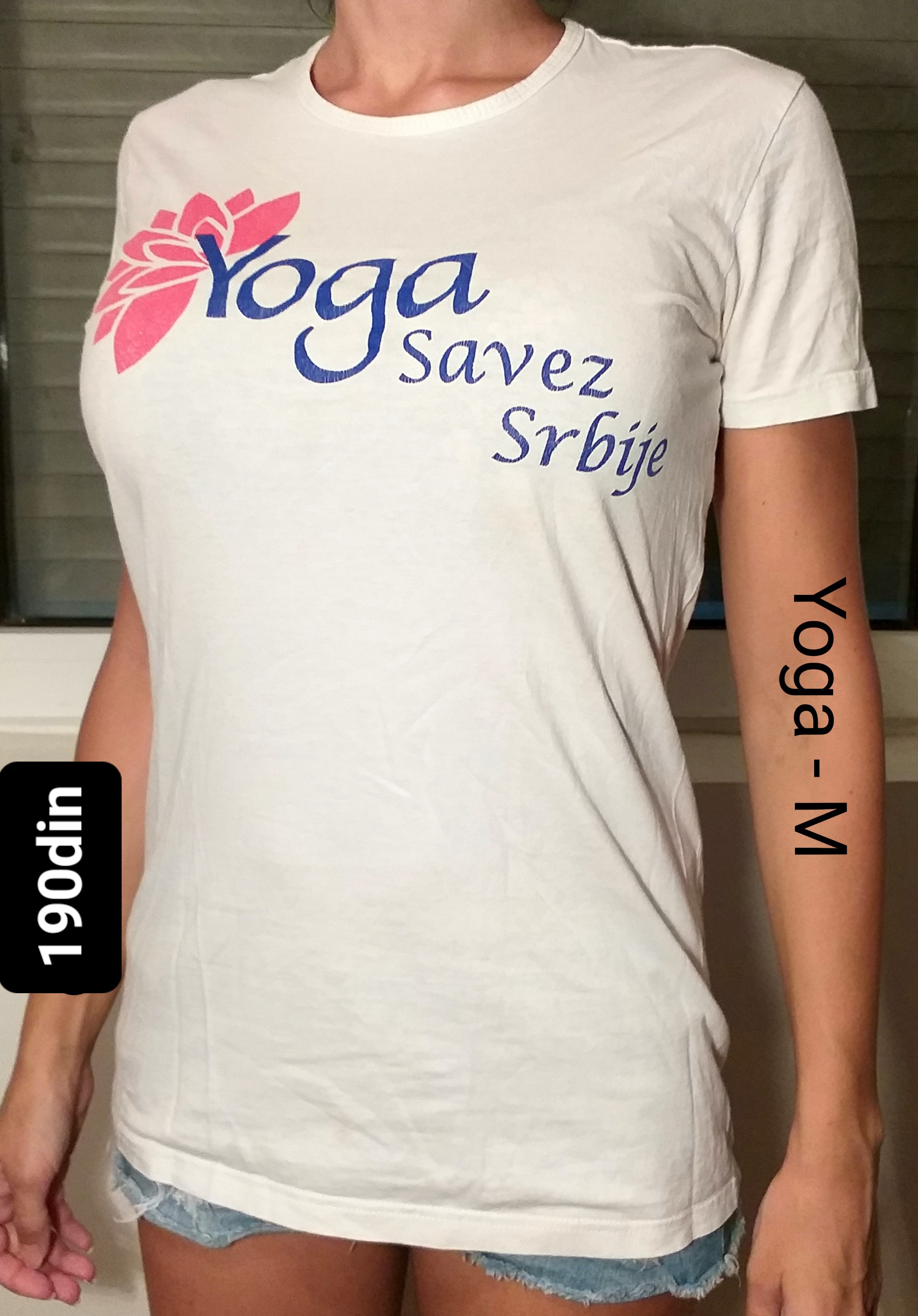 Yoga ženska majica pamučna bela joga M/38