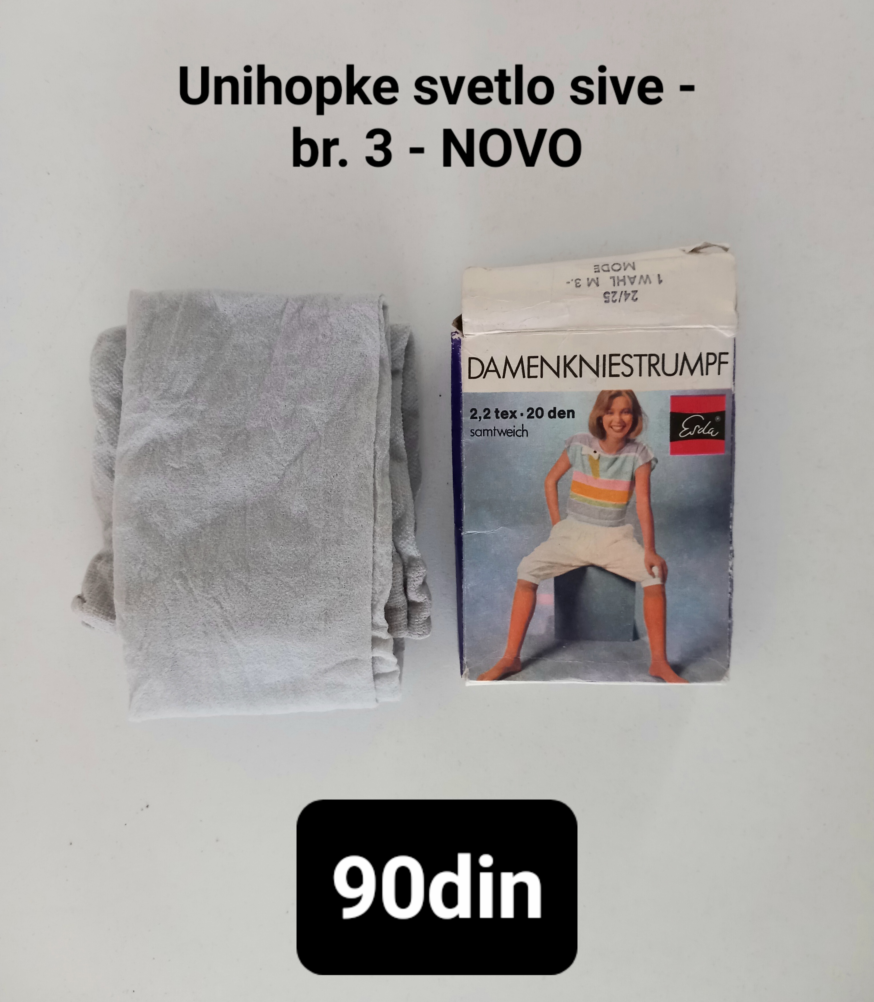 Esda ženske unihopke hulahopke sive 20 den M - NOVO