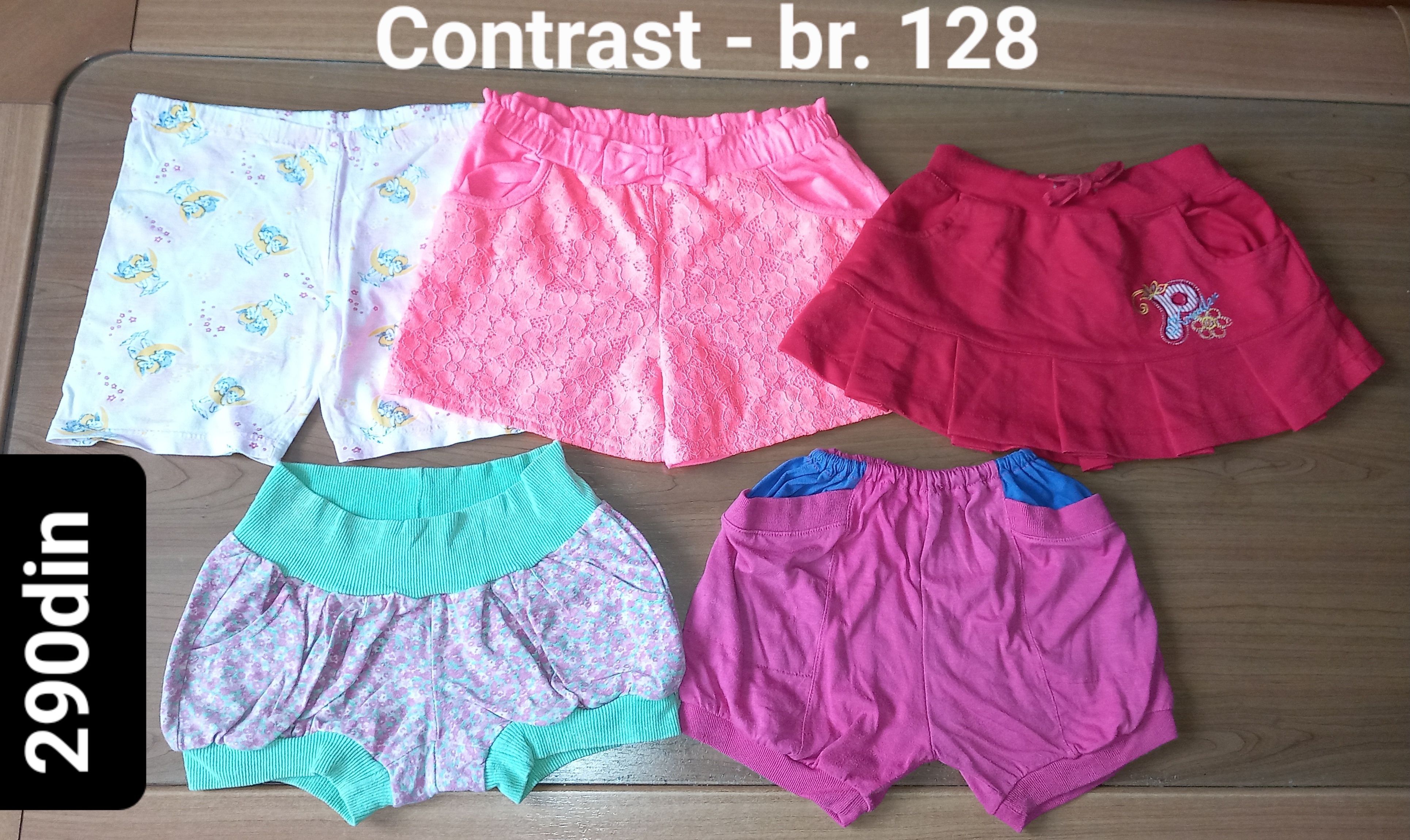 Contrast šorts suknja za devojčice br. 128