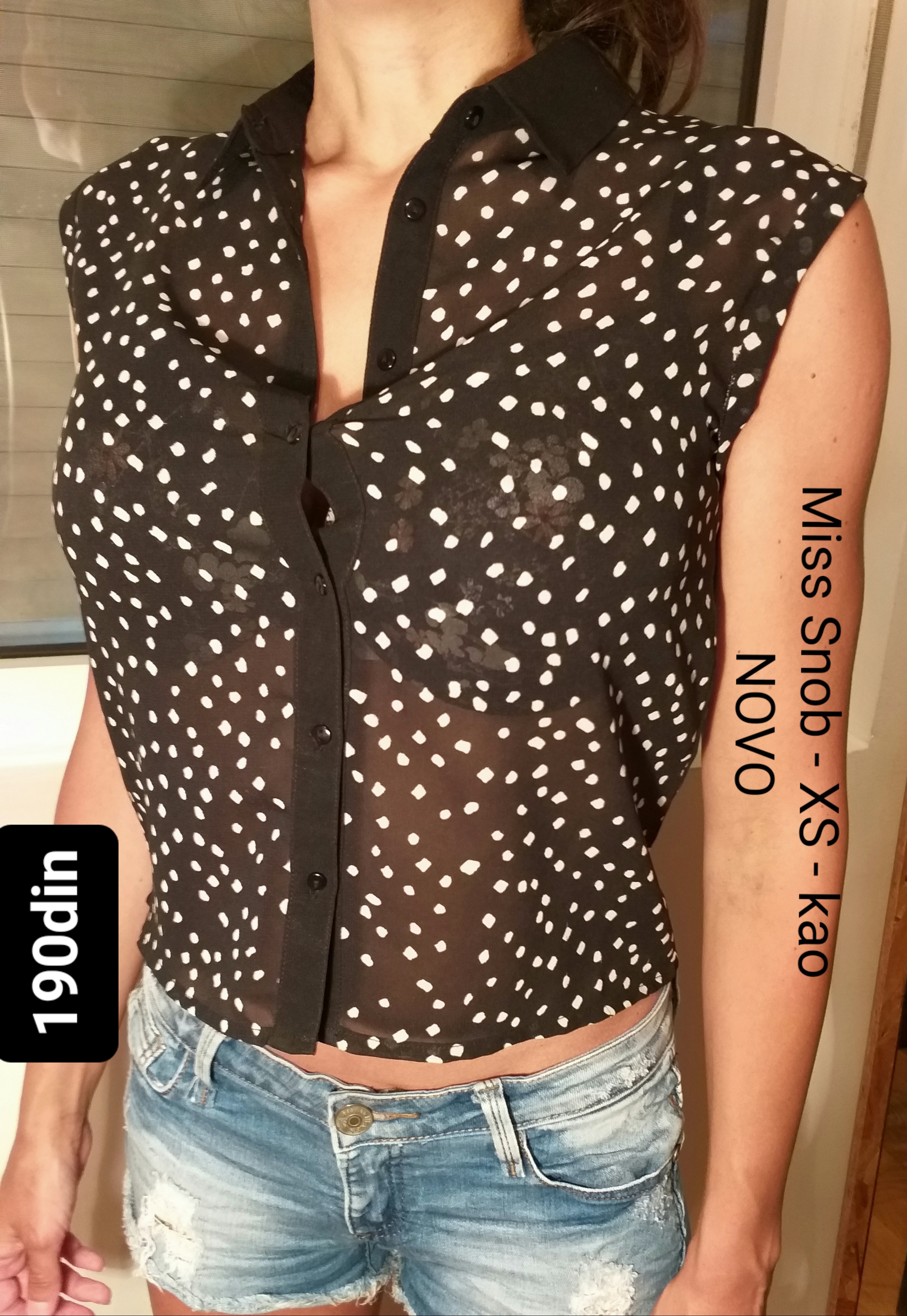Miss Snob ženska košulja crna XS/34 - kao NOVO