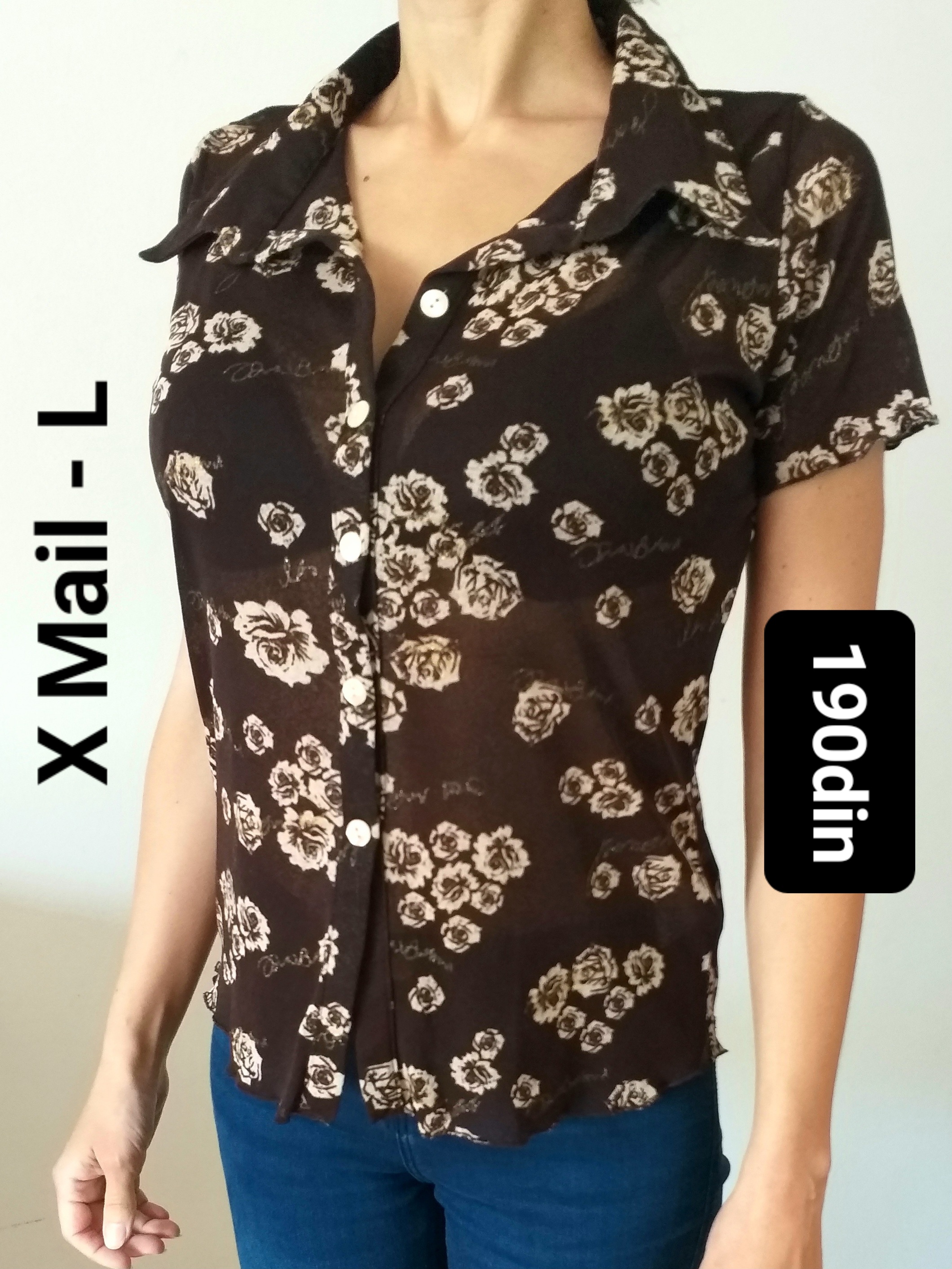 X Mail ženska košulja braon cvetna L/40
