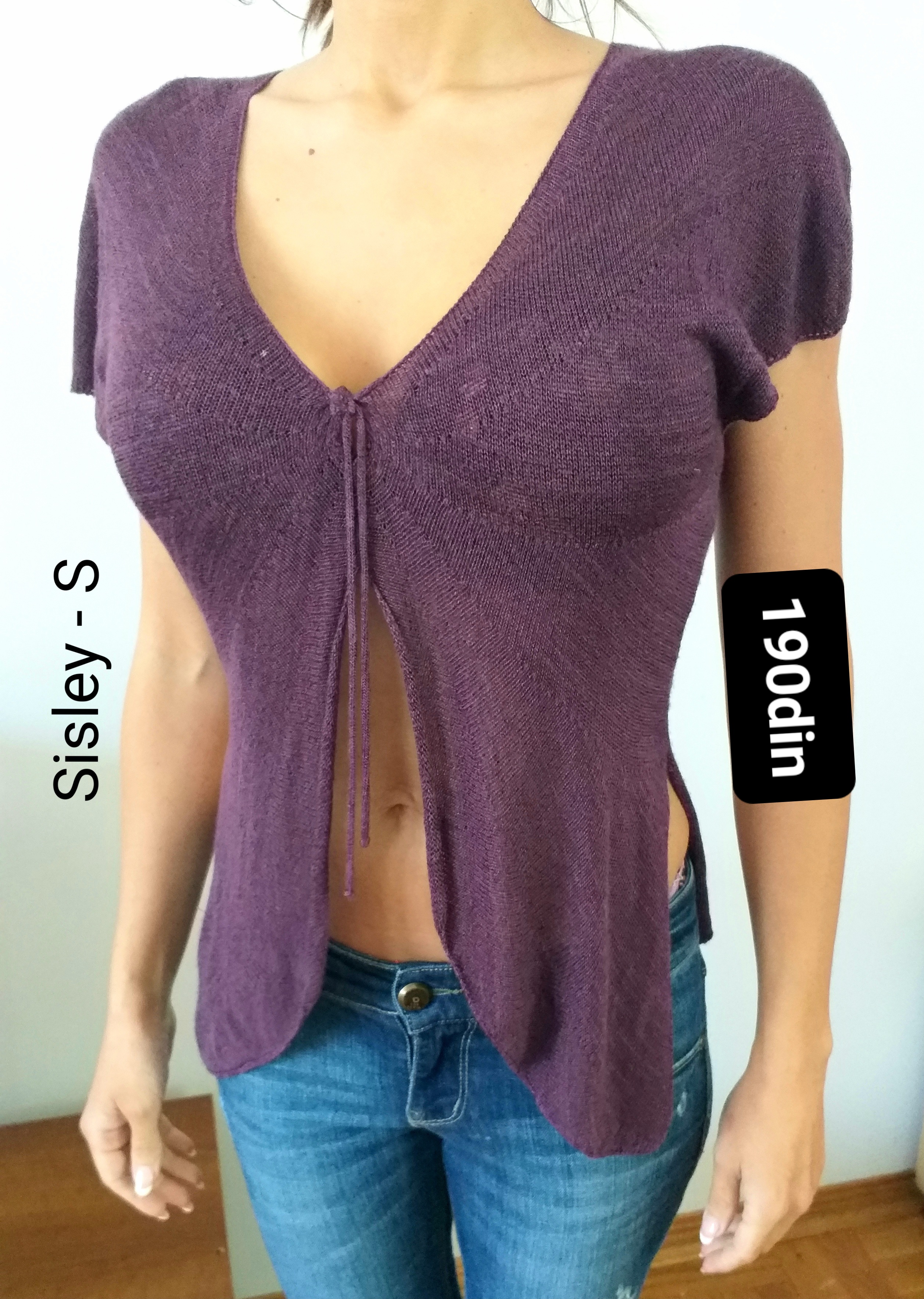Sisley ženska pletena bluza ljubičasta S/36