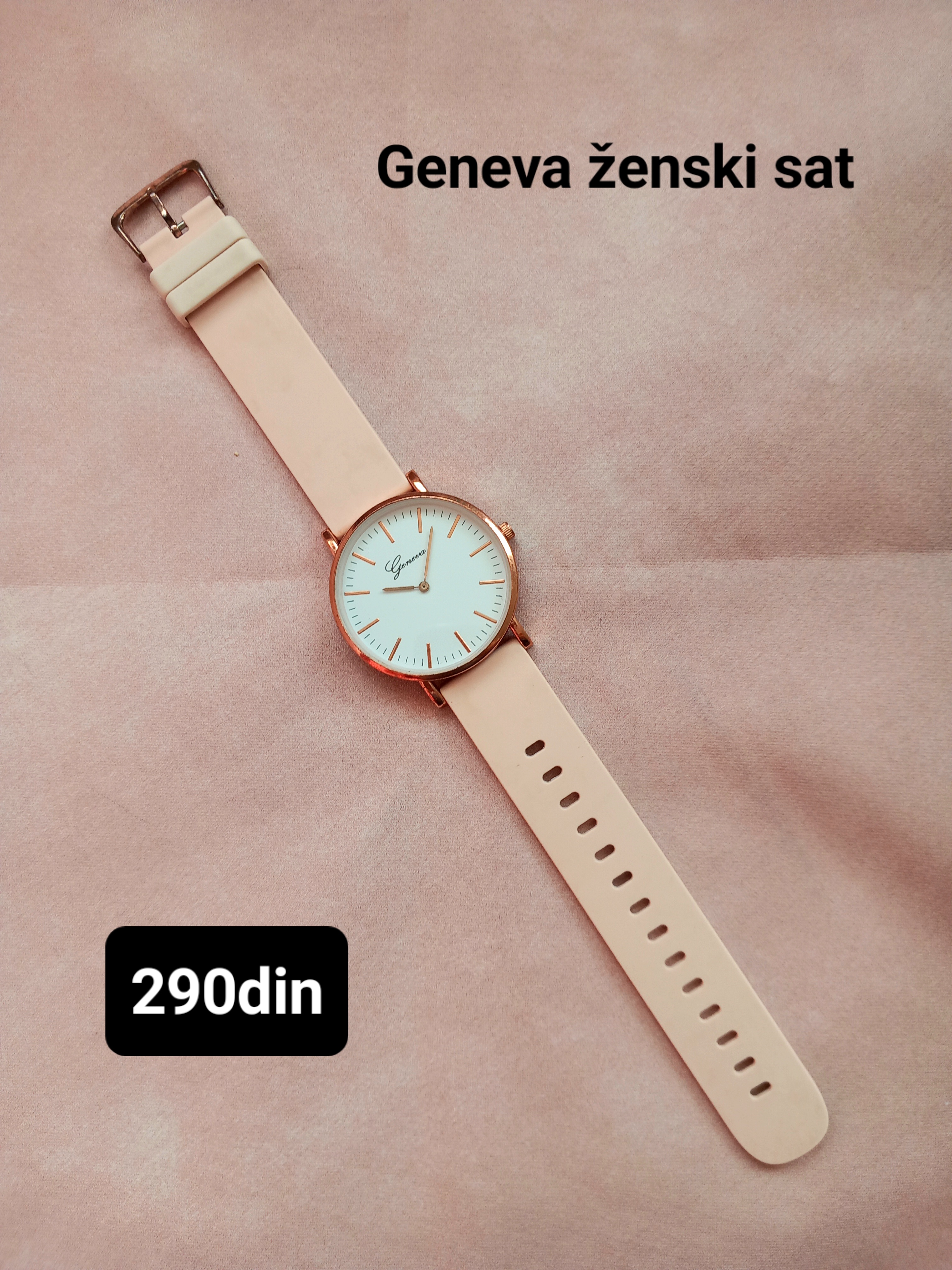 Geneva ženski sat sa silikonskom narukvicom roze boje