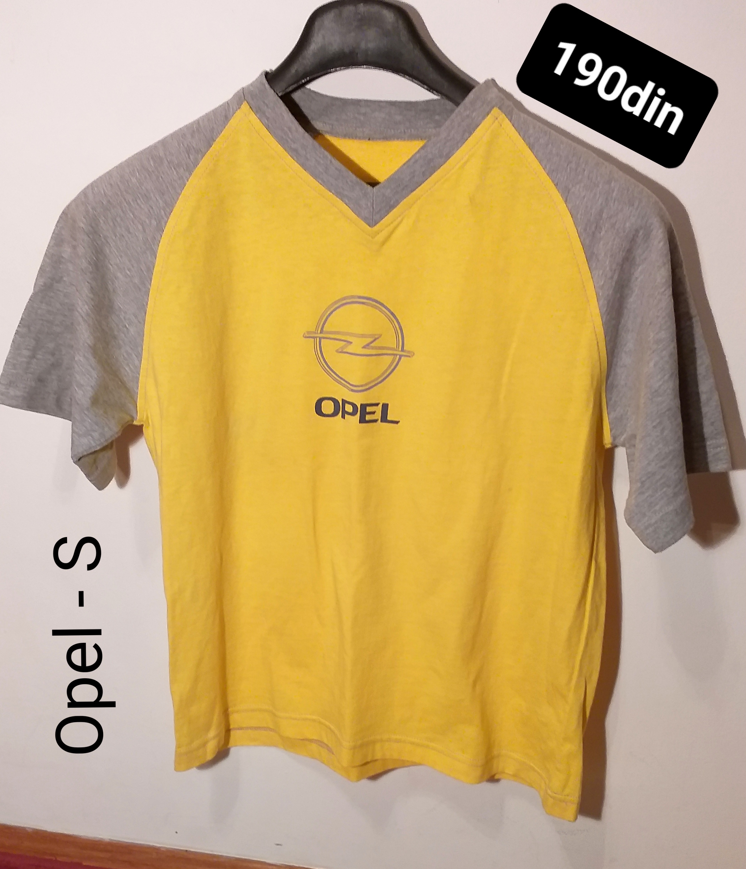 Opel muška majica žuto siva kratak rukav S