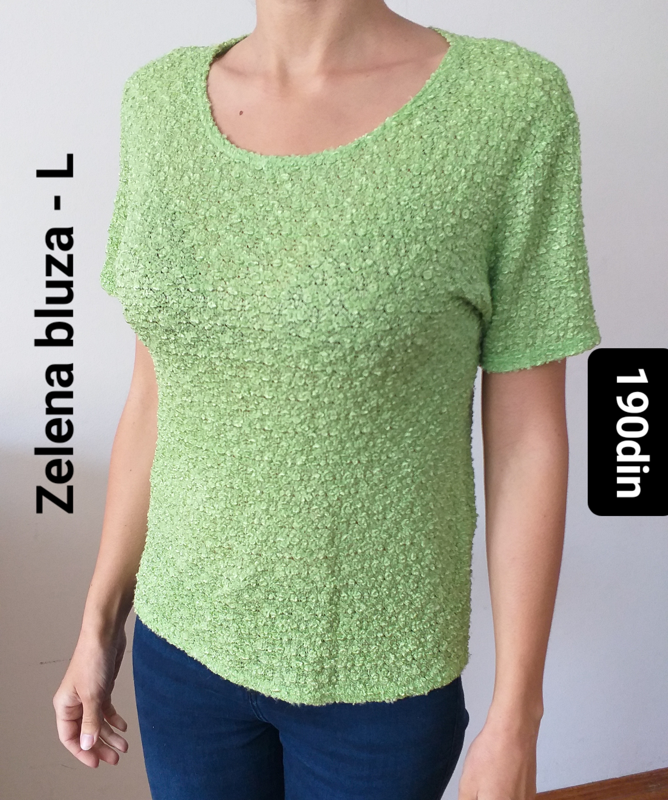 Ženska bluza majica zelena kratak rukav L/40