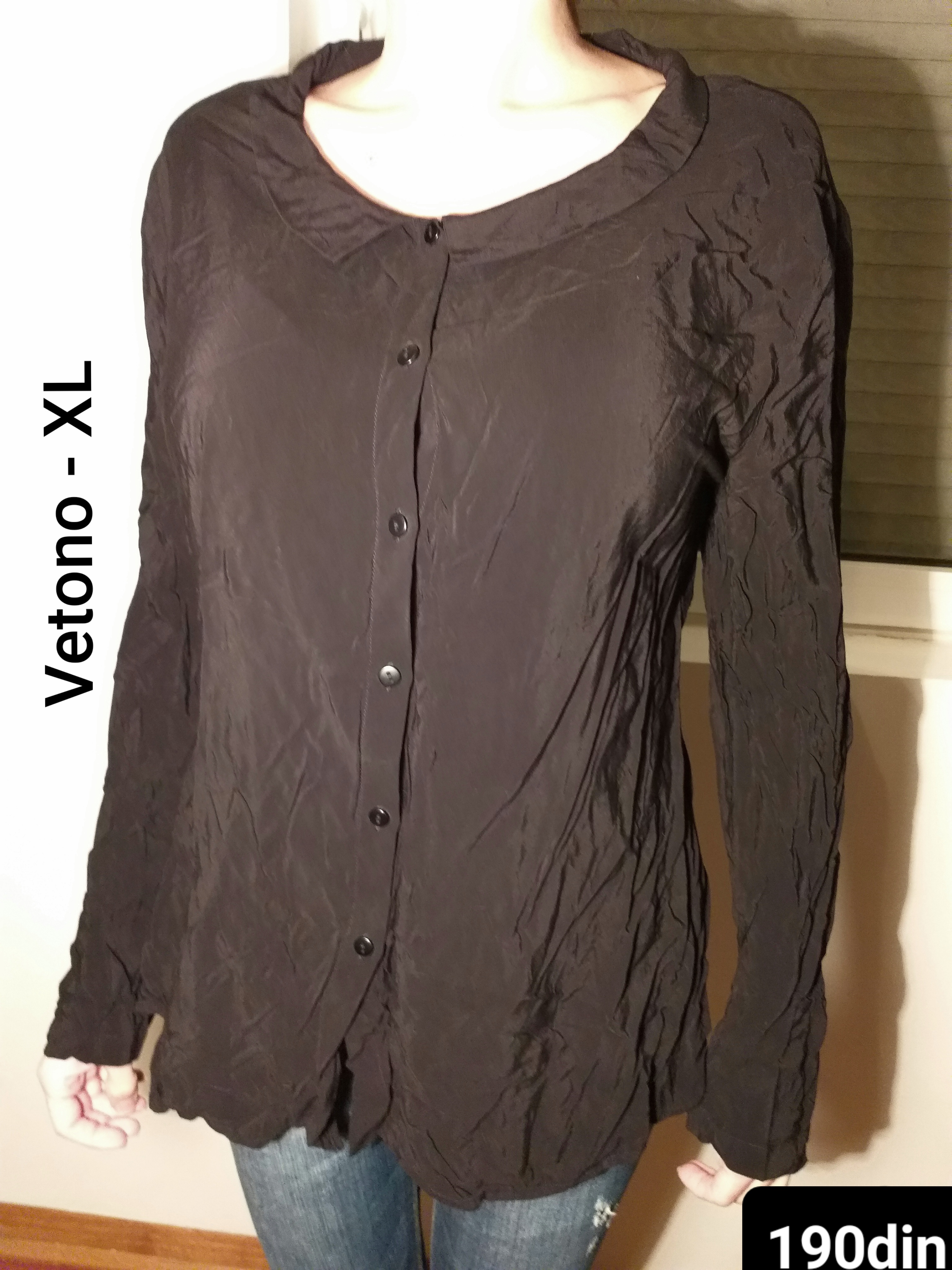 Vetono ženska košulja dug rukav crna XL/42