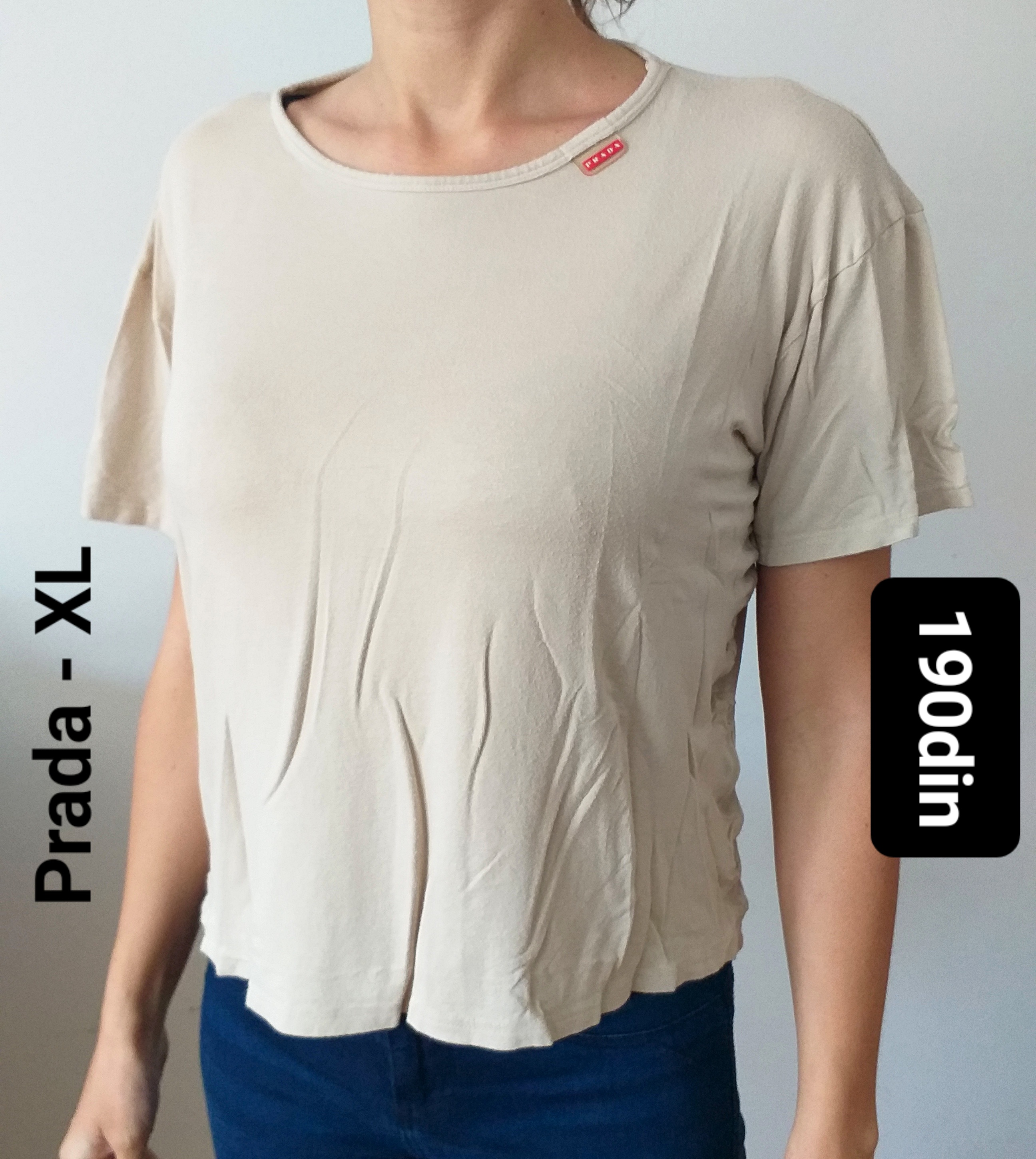 Prada ženska majica krem kratak rukav XL/42