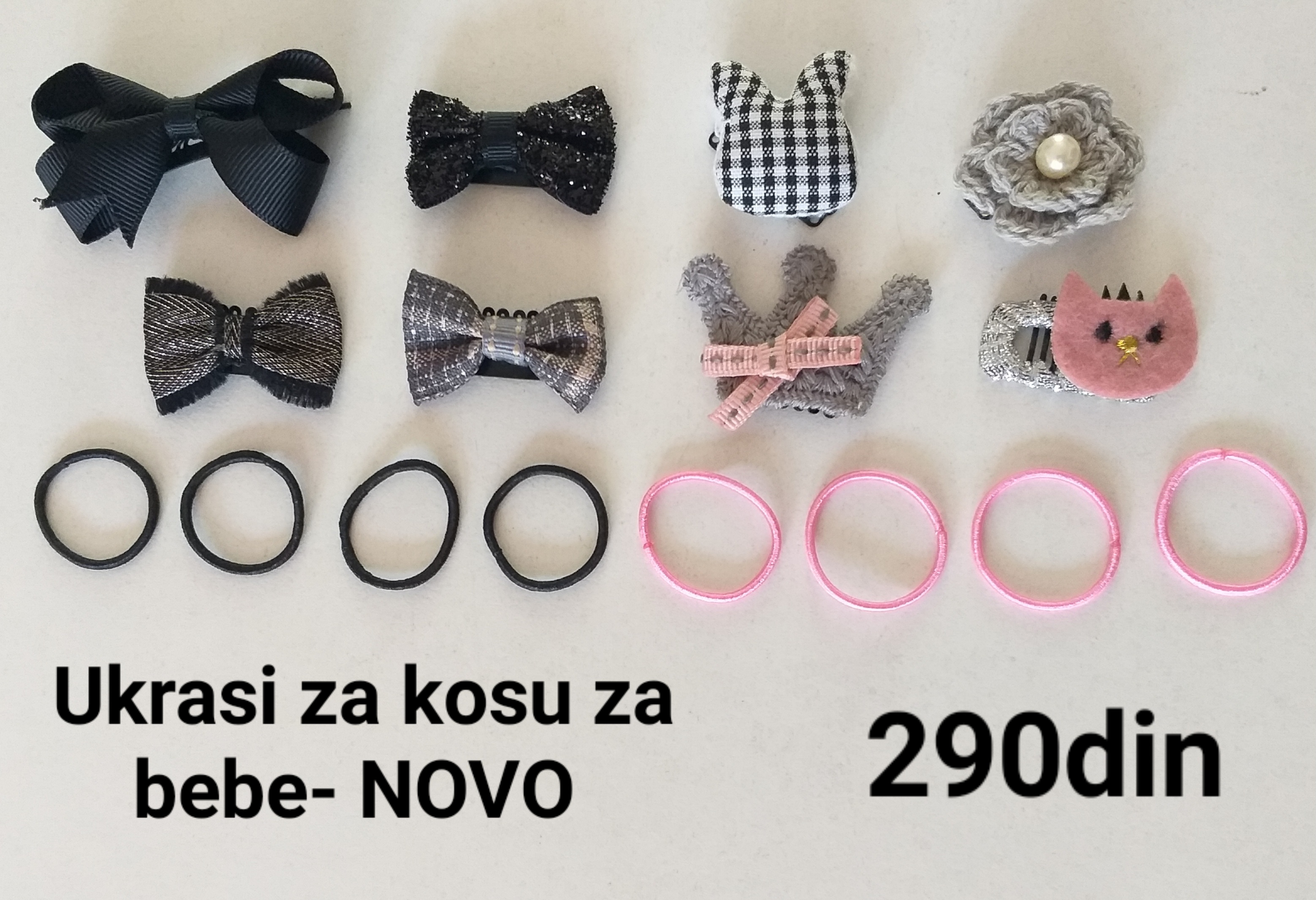 Ukrasi za kosu za bebe šnalice i gumice - NOVO