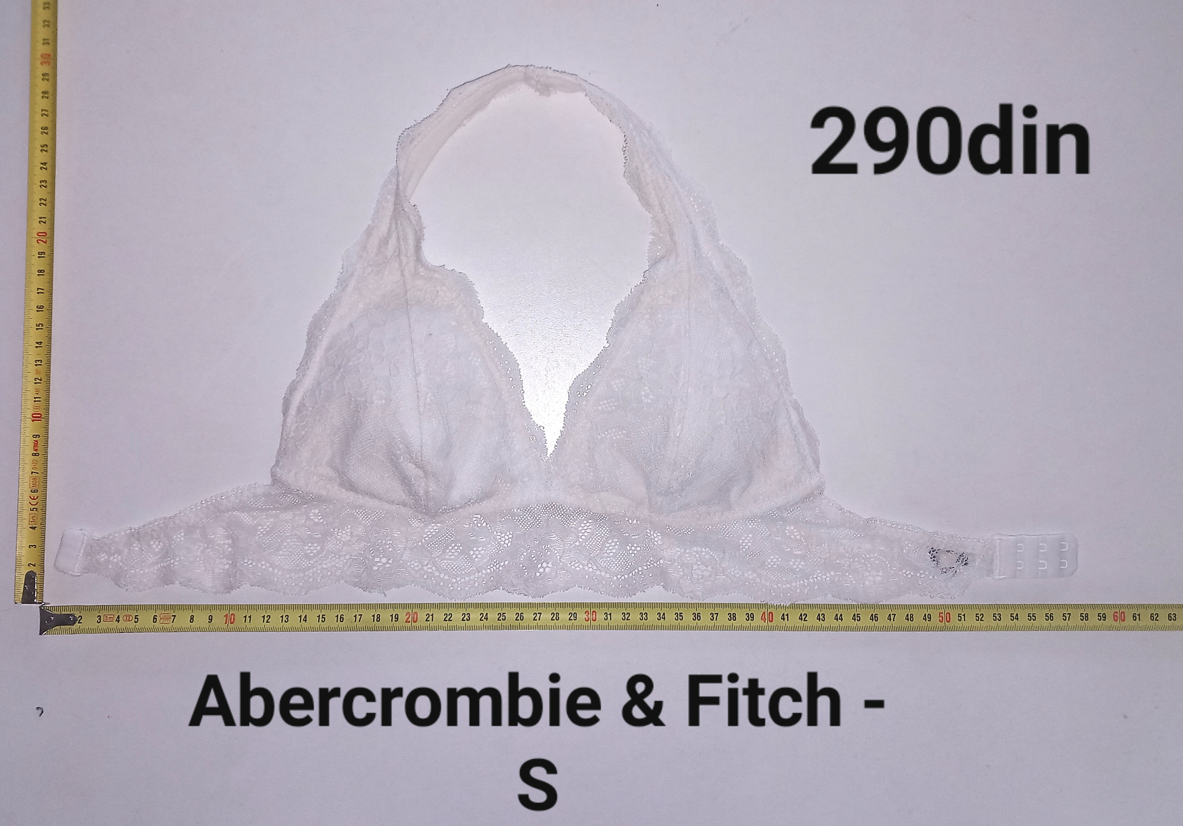 Abercrombie&;Fitch grudnjak brushalter top beli čipka S