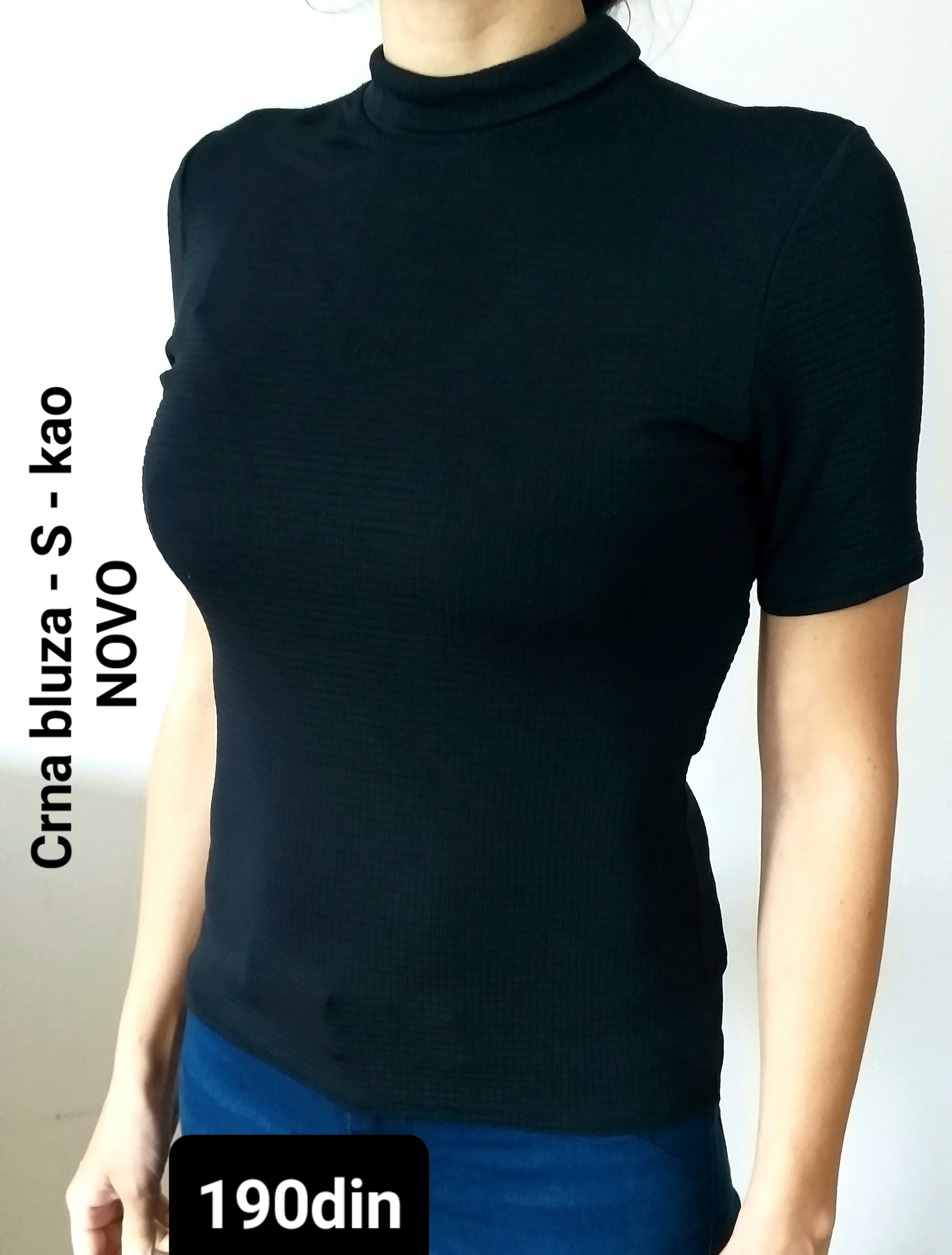 Ženska bluza rolka crna S/36 - kao NOVO