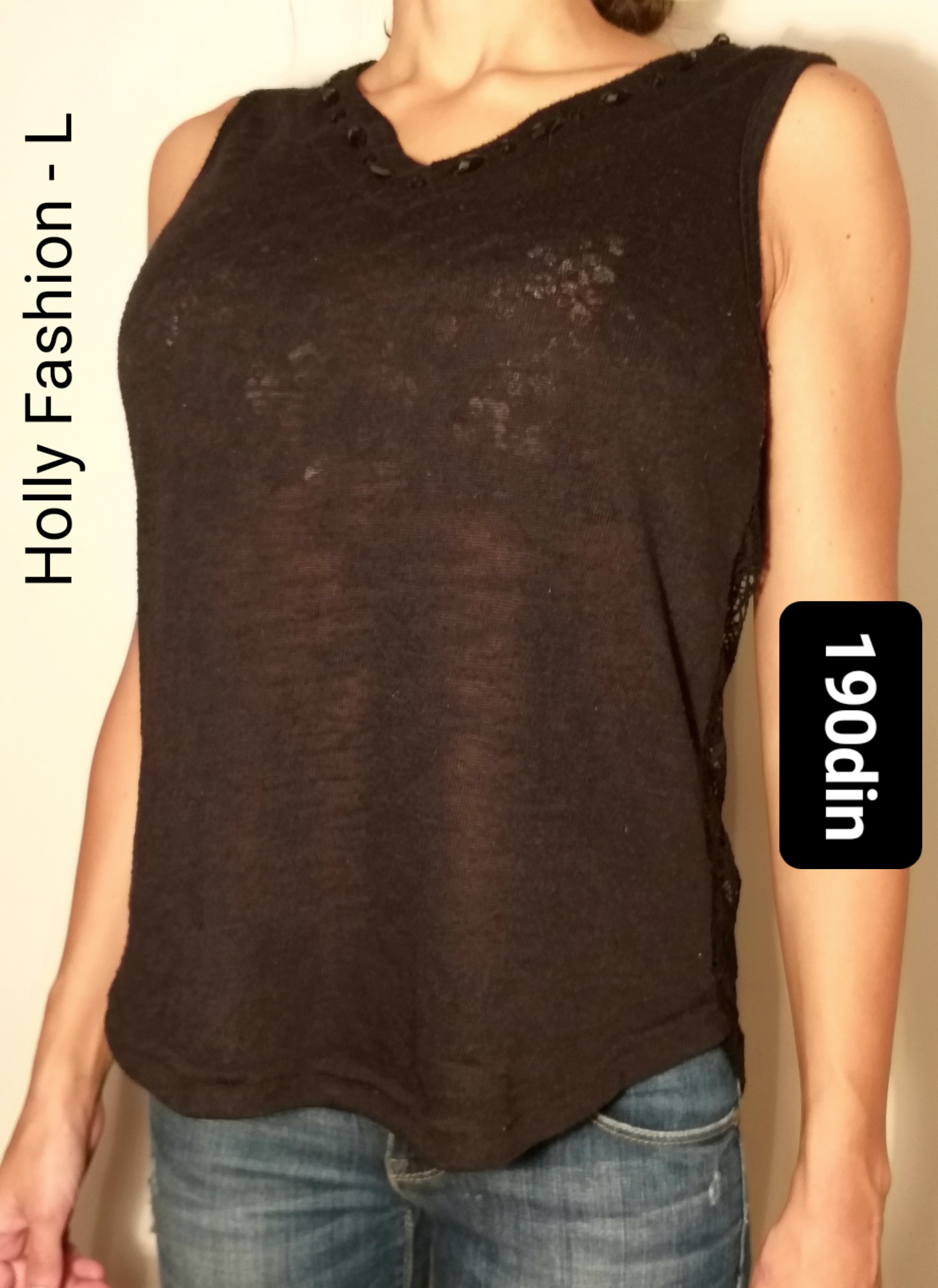 Holly Fashion ženska bluza majica crna L/40