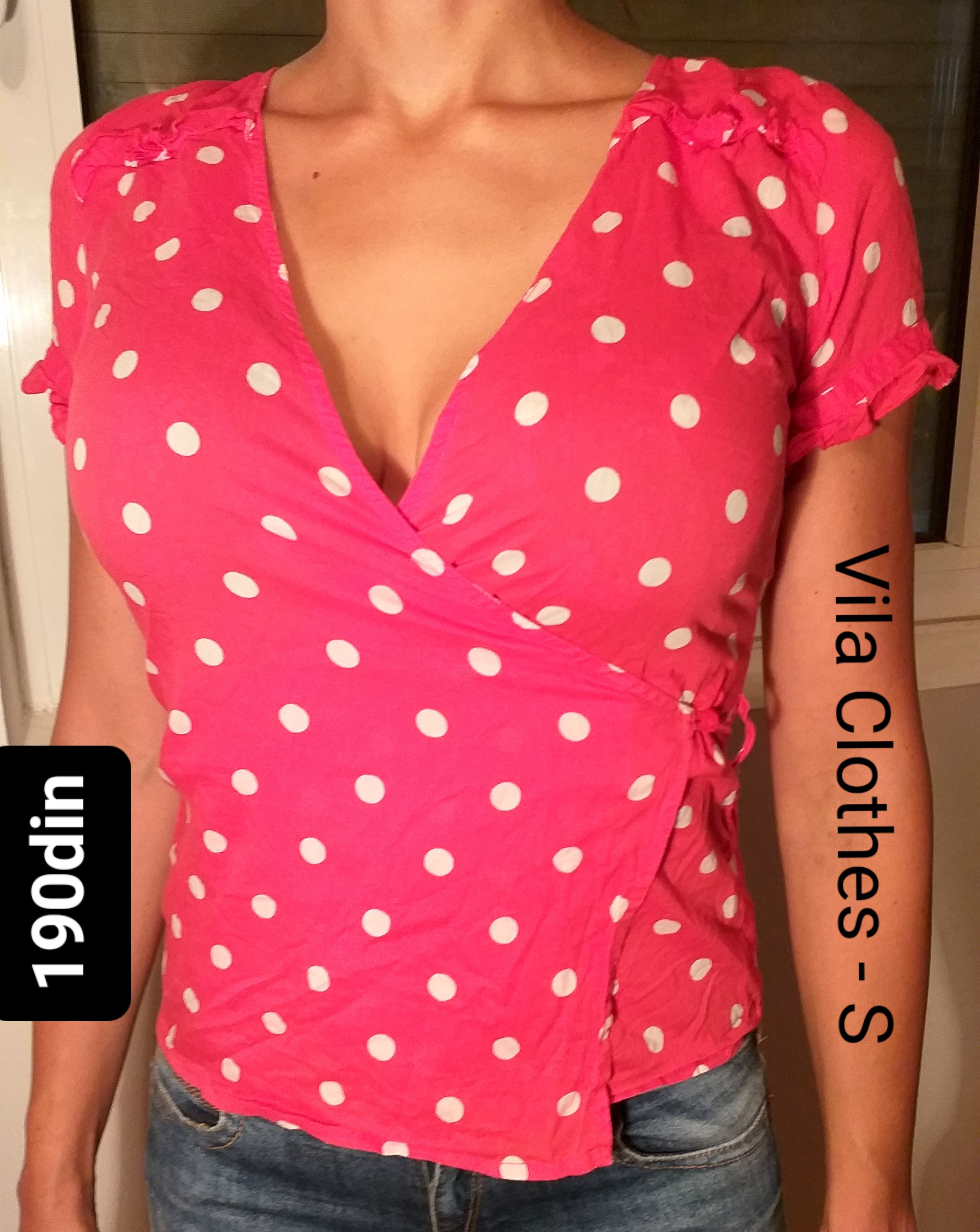 Vila Clothes ženska majica na preklop S/36