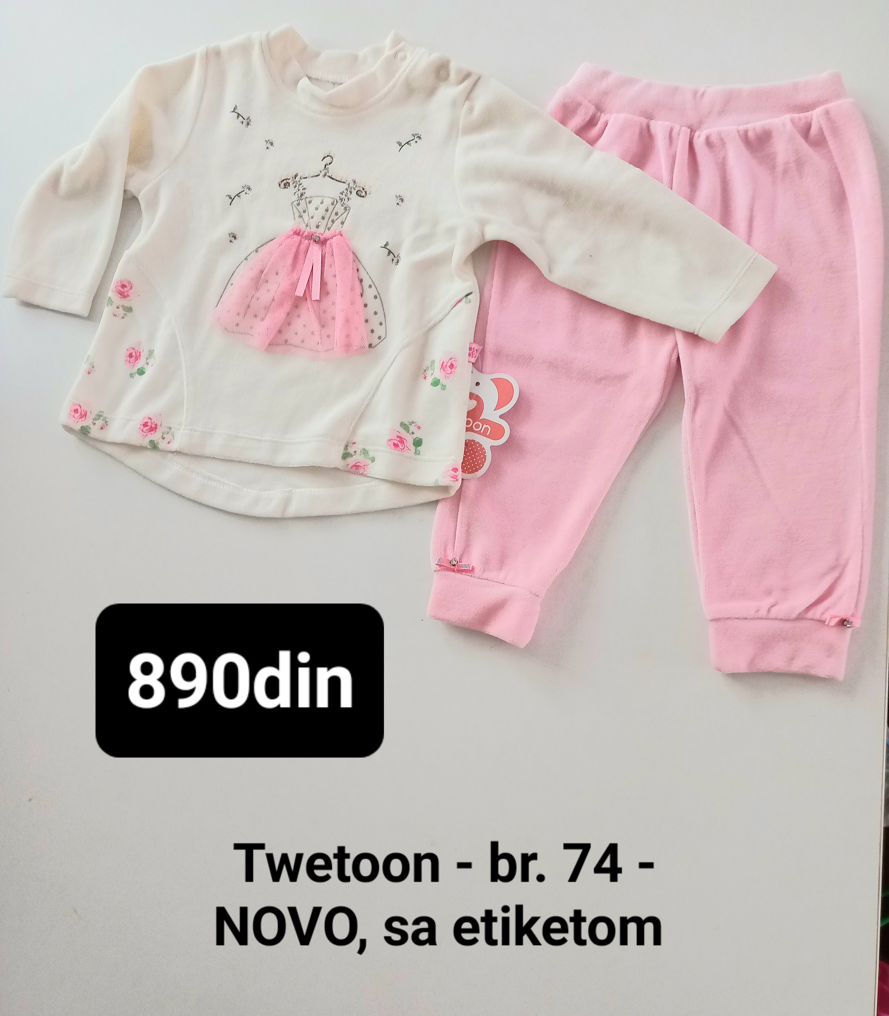 Twetoon trenerka za bebe devojčice roze br. 74 - NOVO