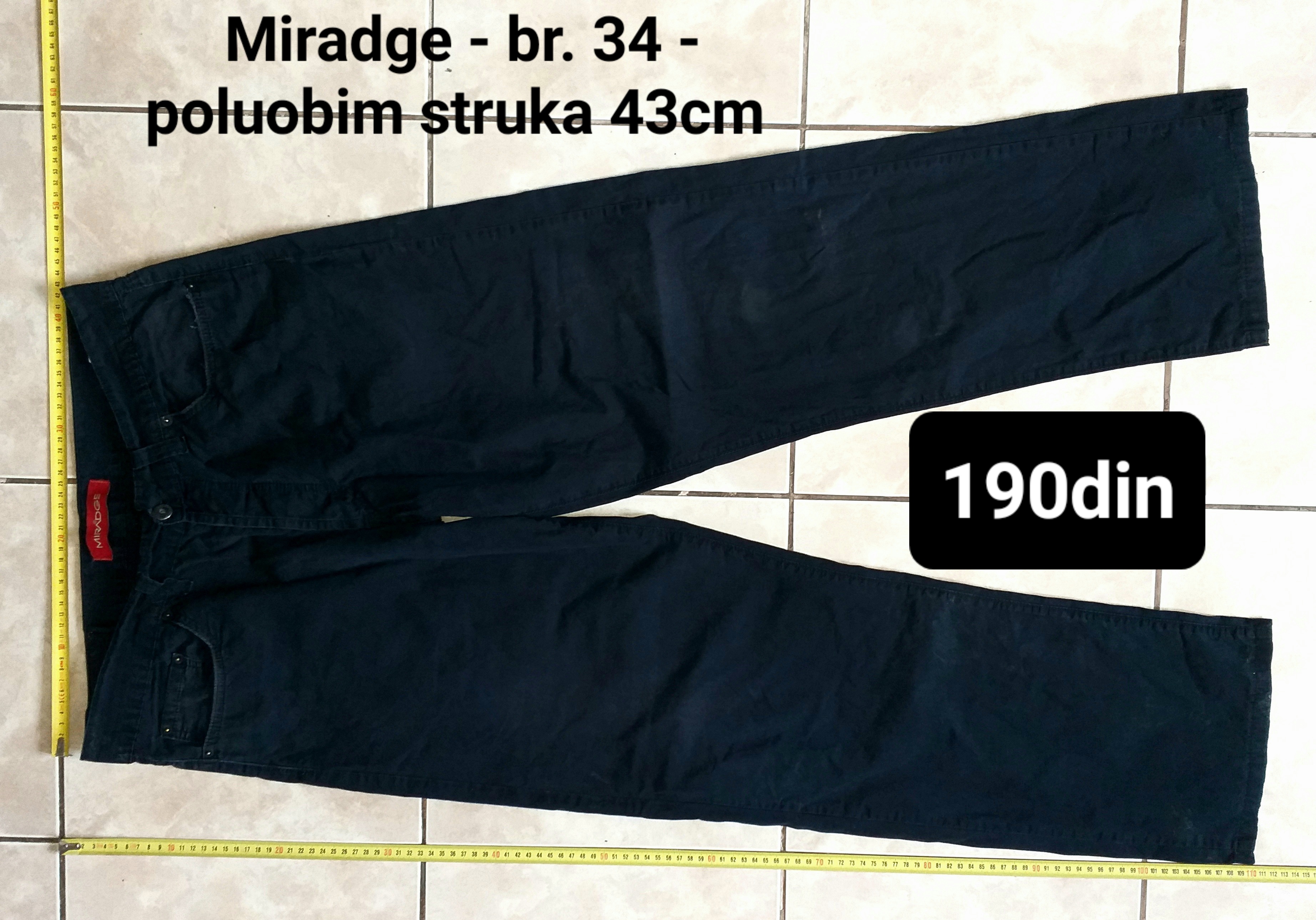 Miradge muške pantalone br. 34 - poluobim struka 43cm