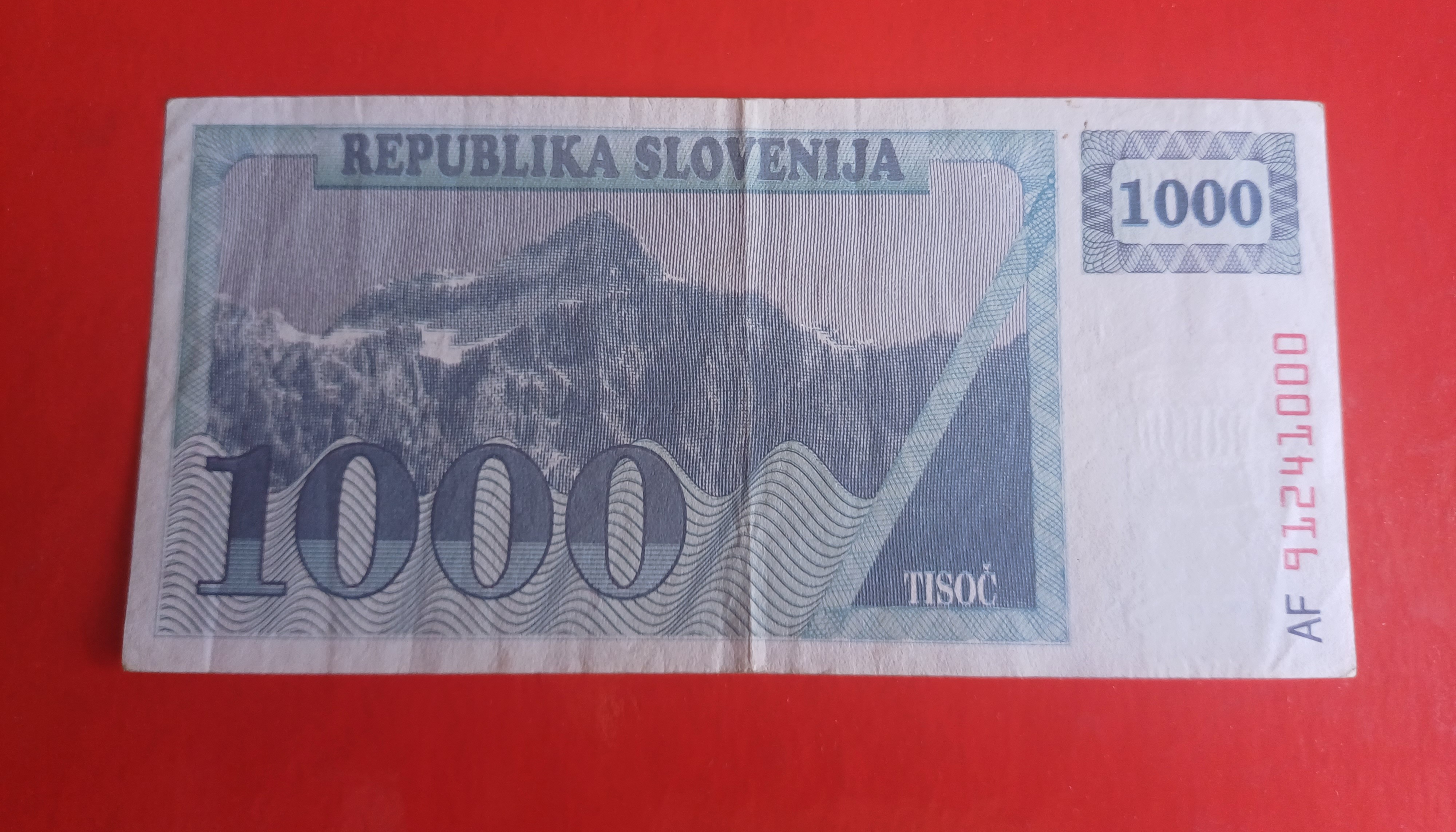 SLOVENIJA bon 1000 tolara 1991  VF+