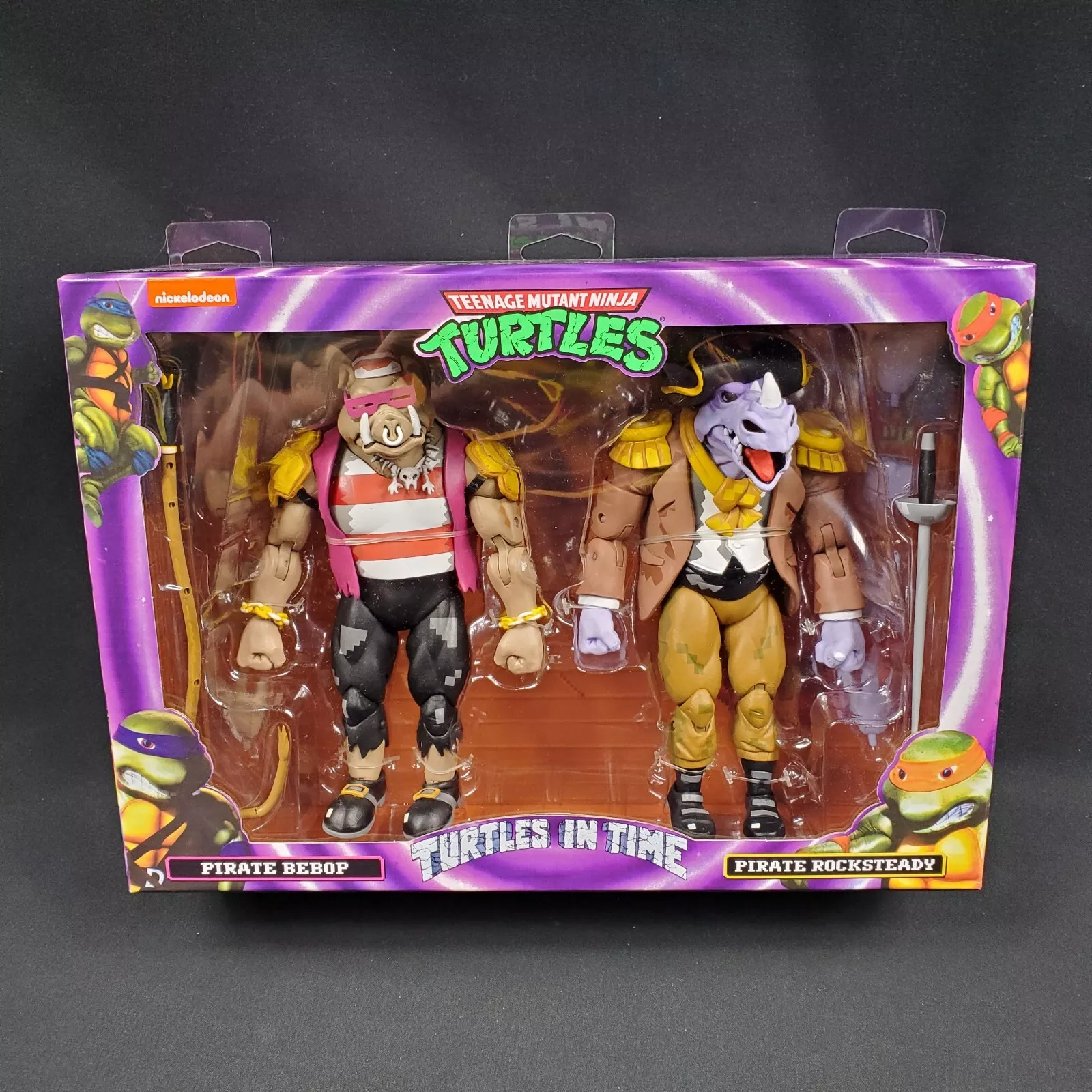Turtles in Time Pirate Bebop Rocksteady 2 Pack NECA
